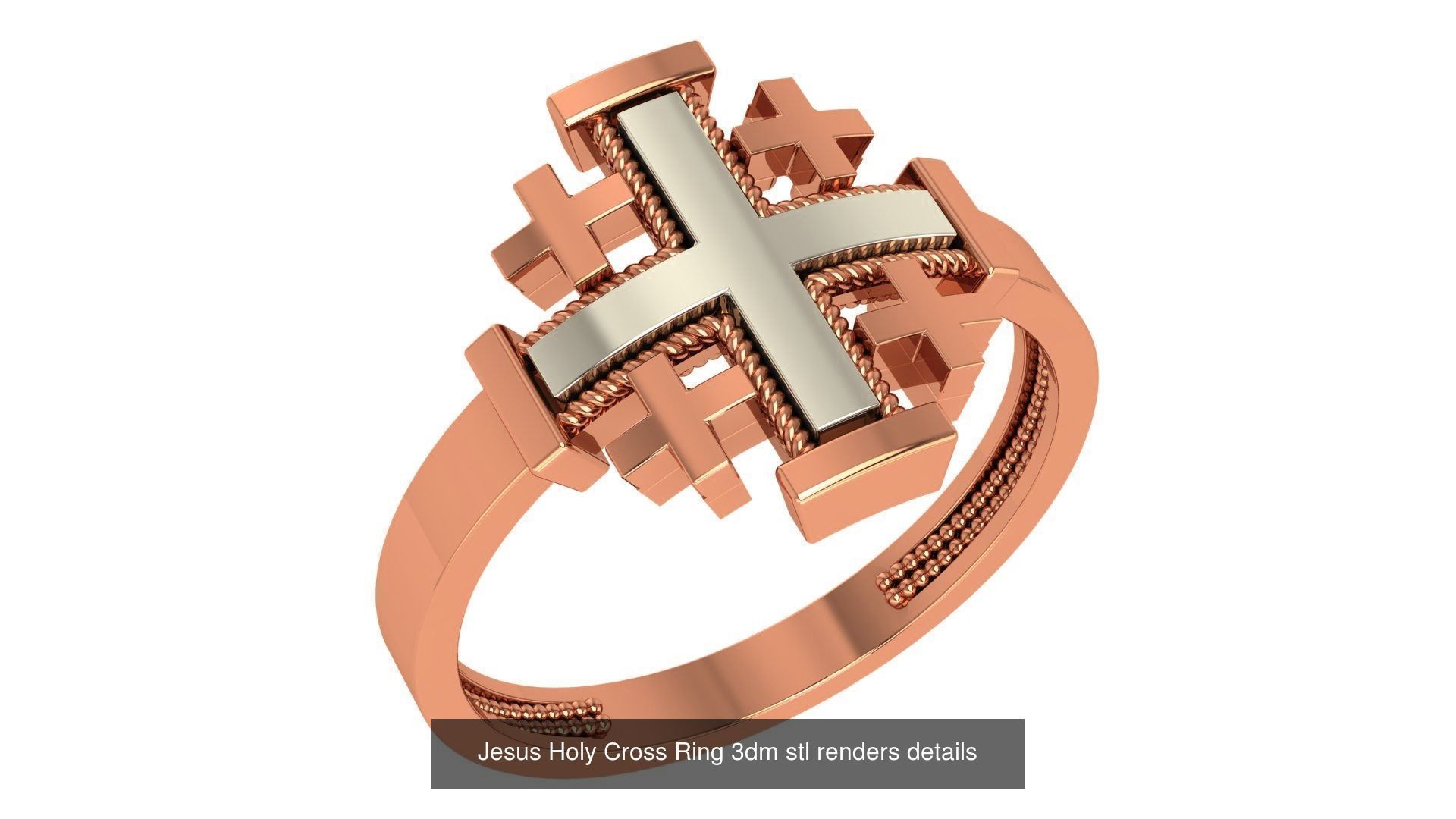 11 Jesus Holy Cross ring 3dm stl renders details 3D Model Collection_5