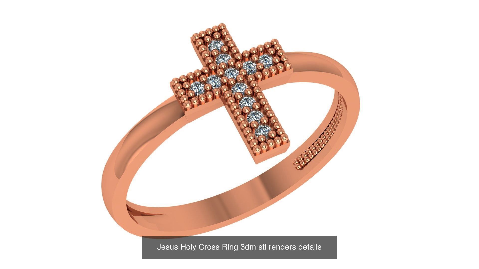 11 Jesus Holy Cross ring 3dm stl renders details 3D Model Collection_3