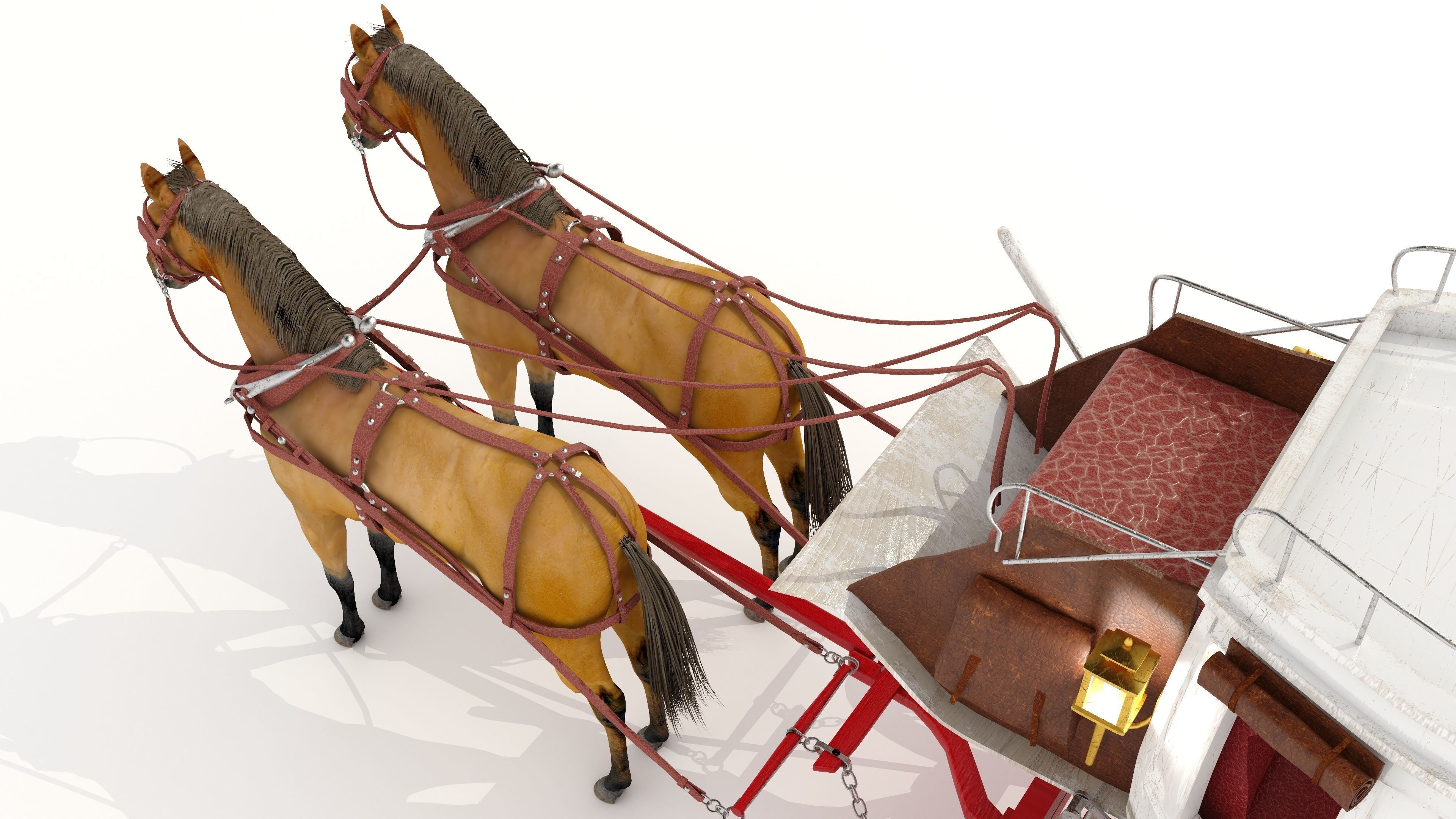 Horse Carriage 4K 3D model_19