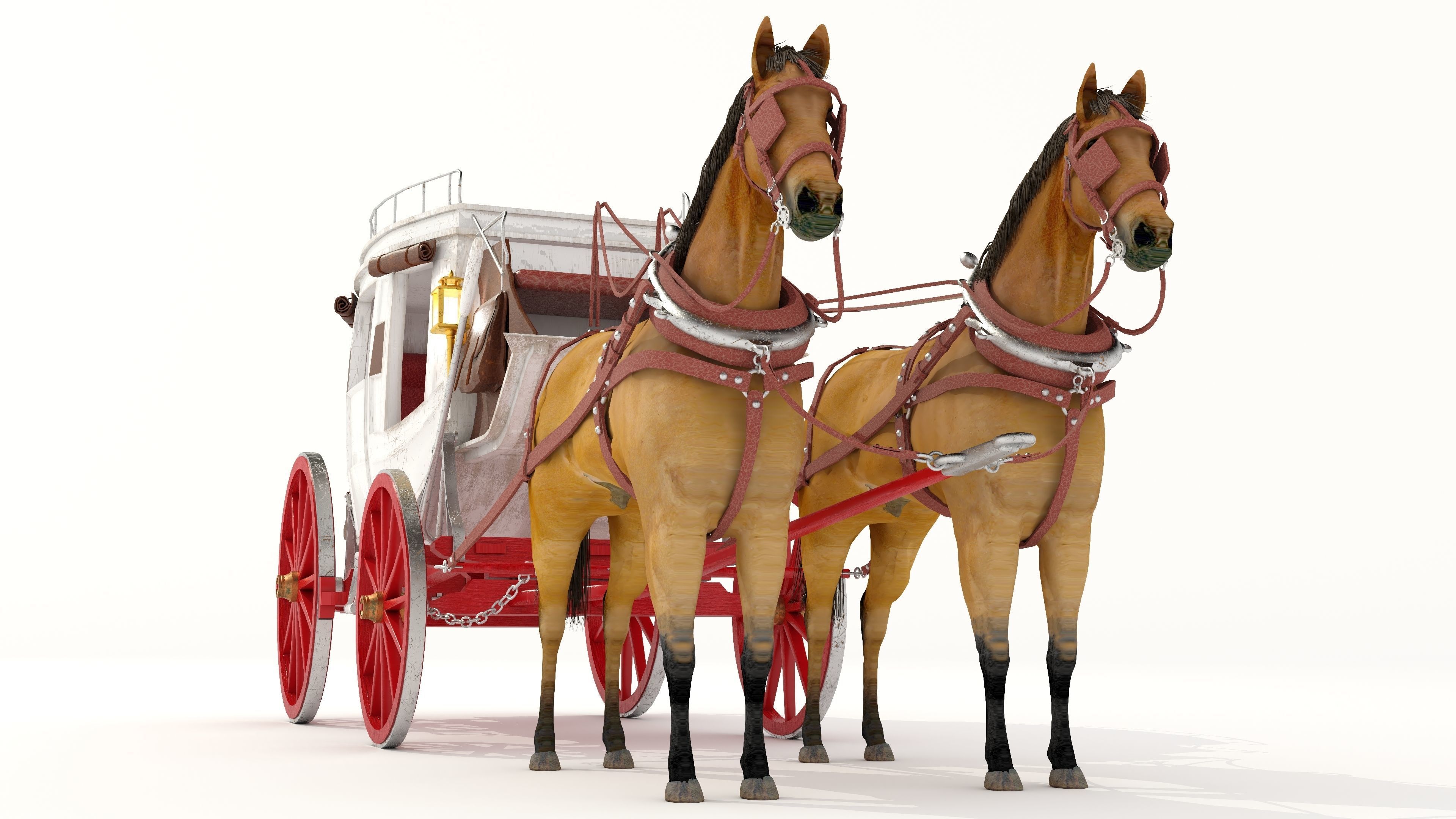 Horse Carriage 4K 3D model_11