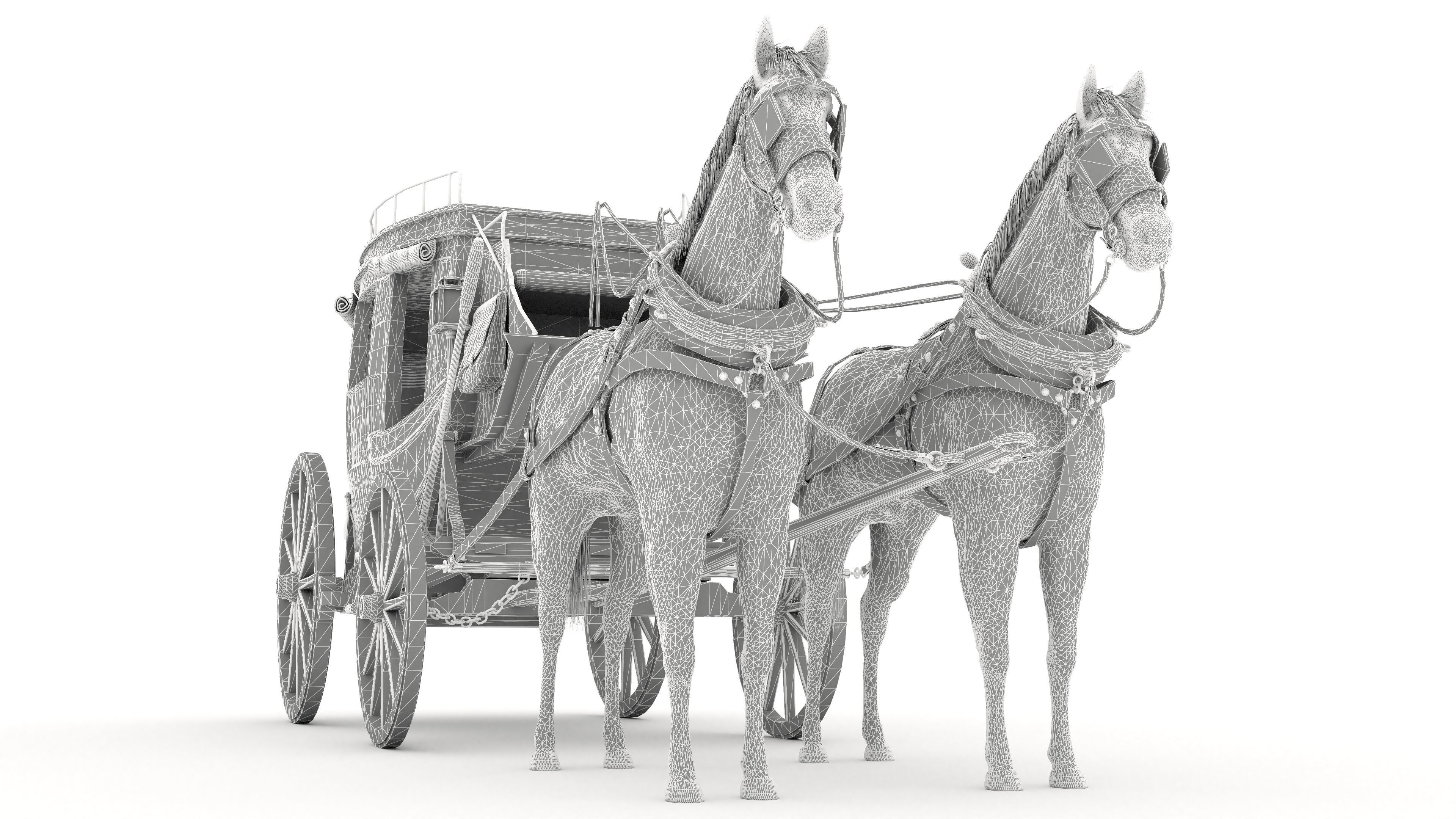 Horse Carriage 4K 3D model_28