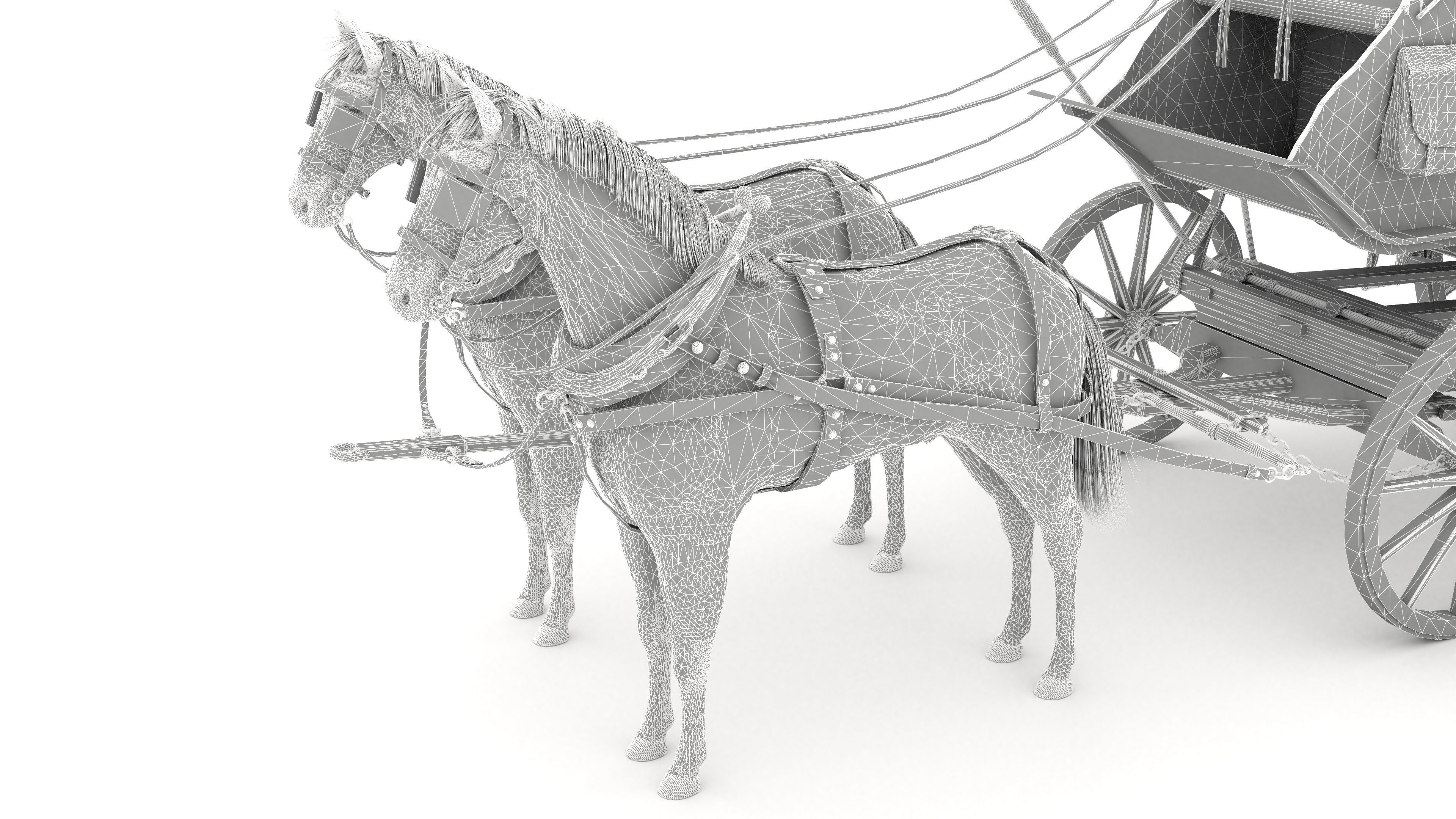 Horse Carriage 4K 3D model_24