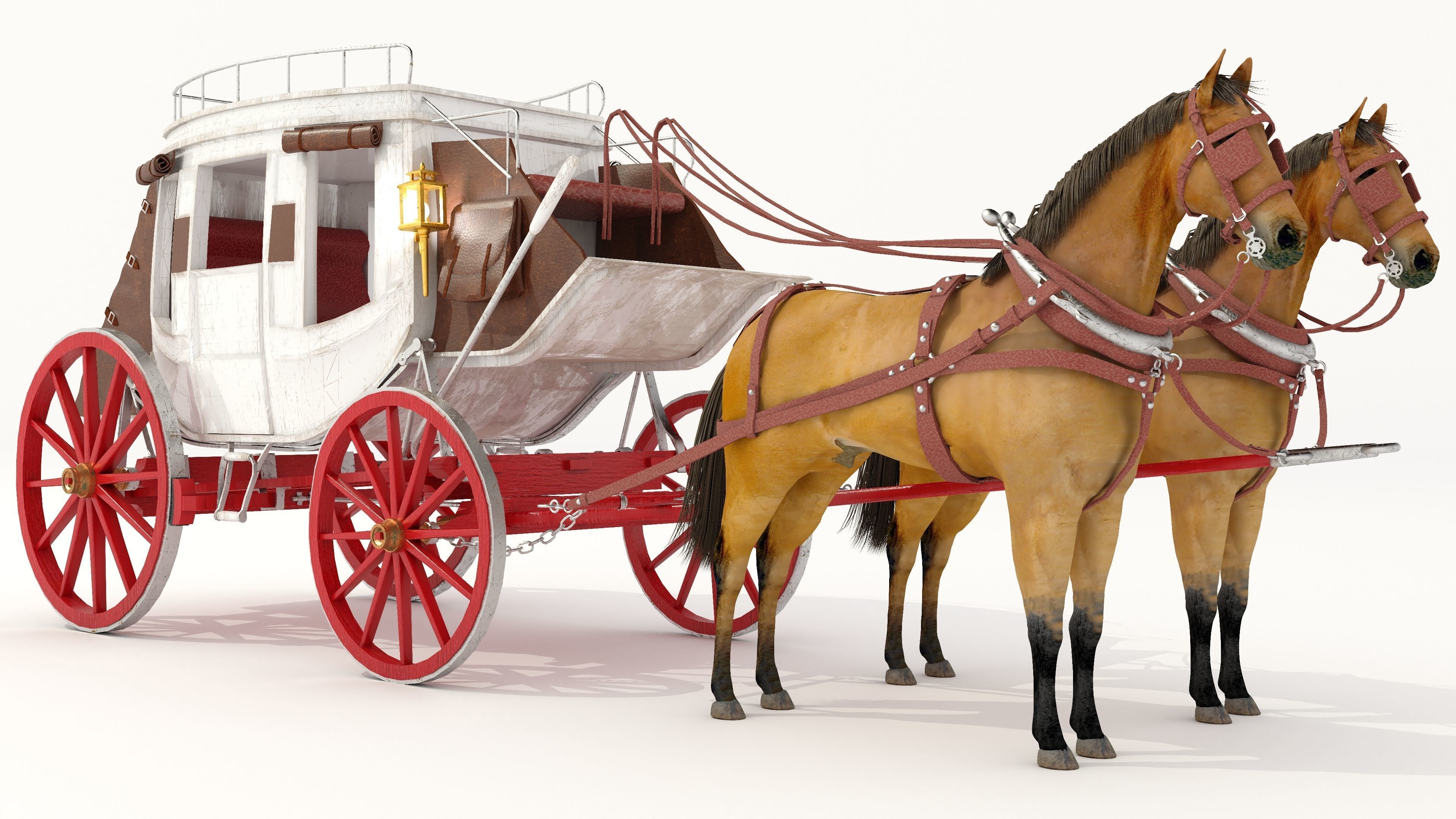 Horse Carriage 4K 3D model_1