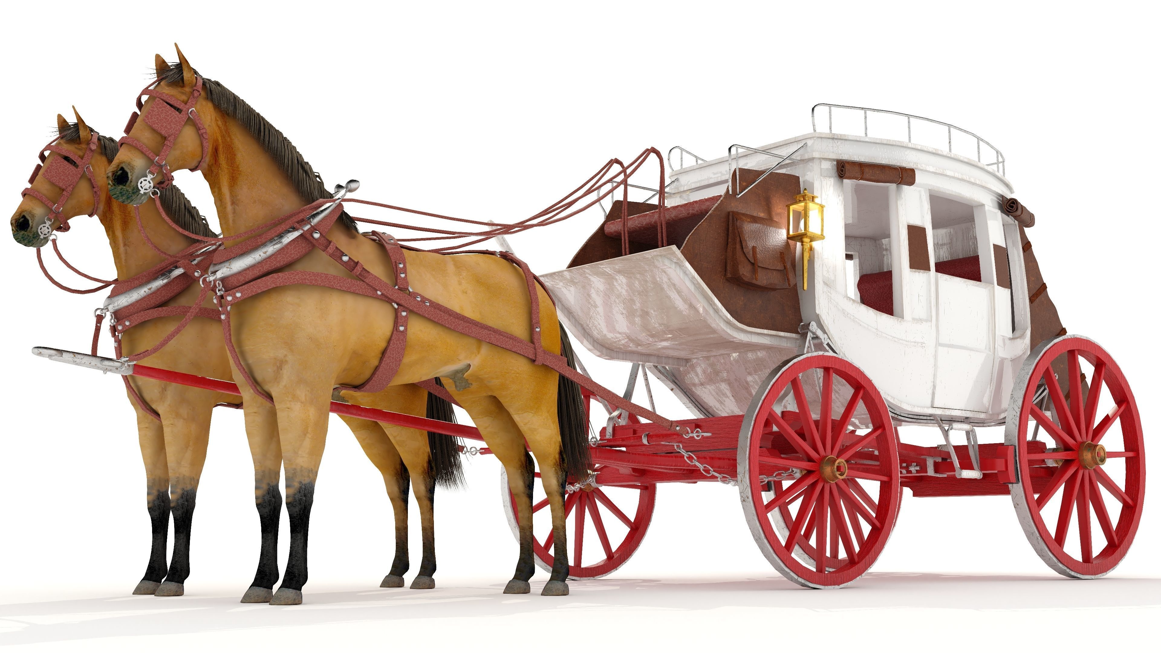 Horse Carriage 4K 3D model_2