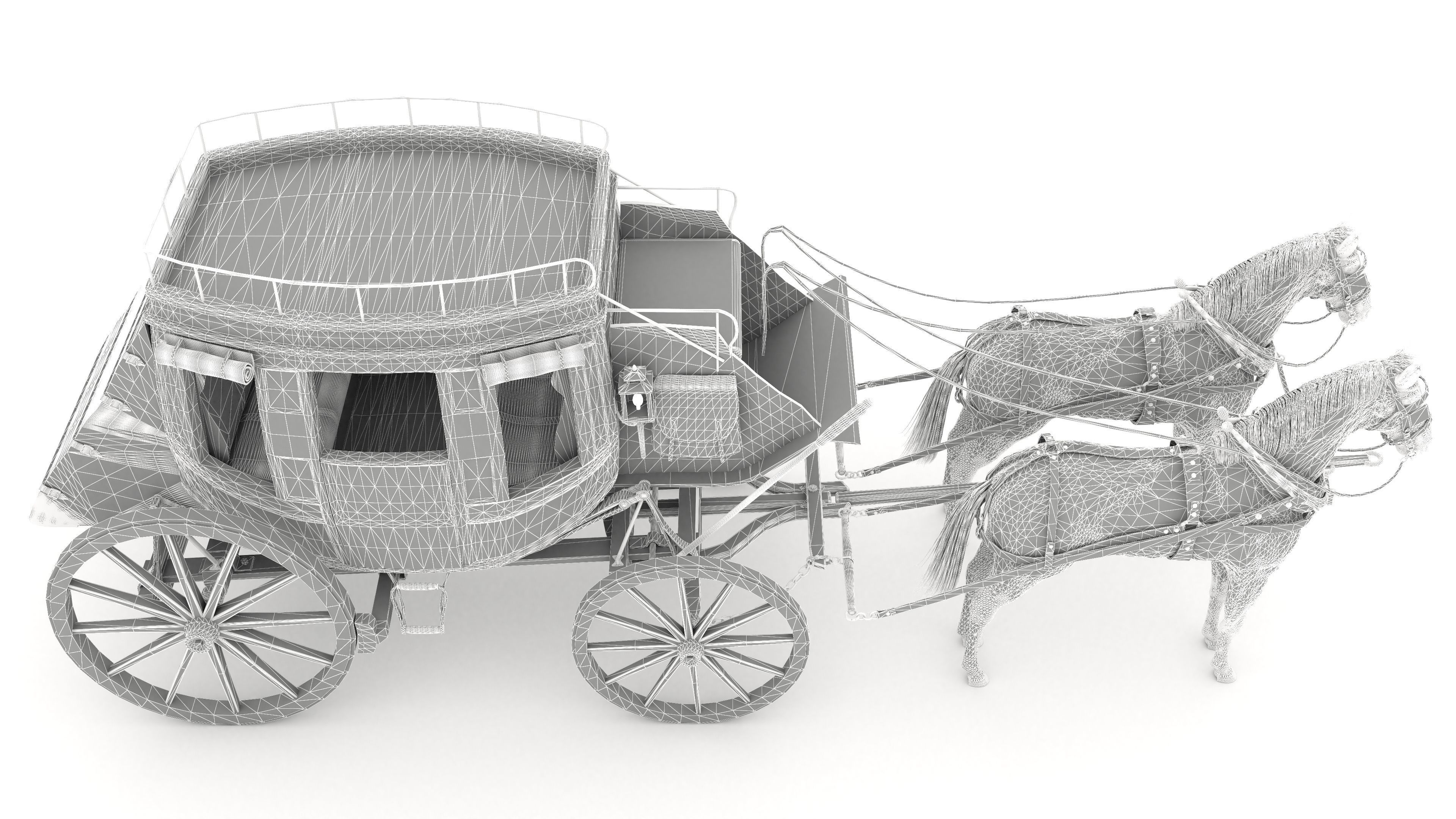 Horse Carriage 4K 3D model_32