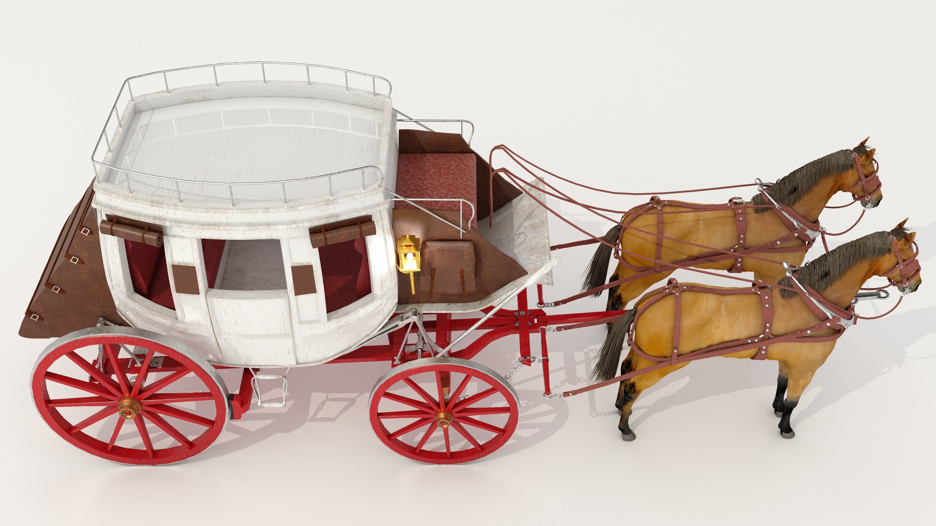 Horse Carriage 4K 3D model_17