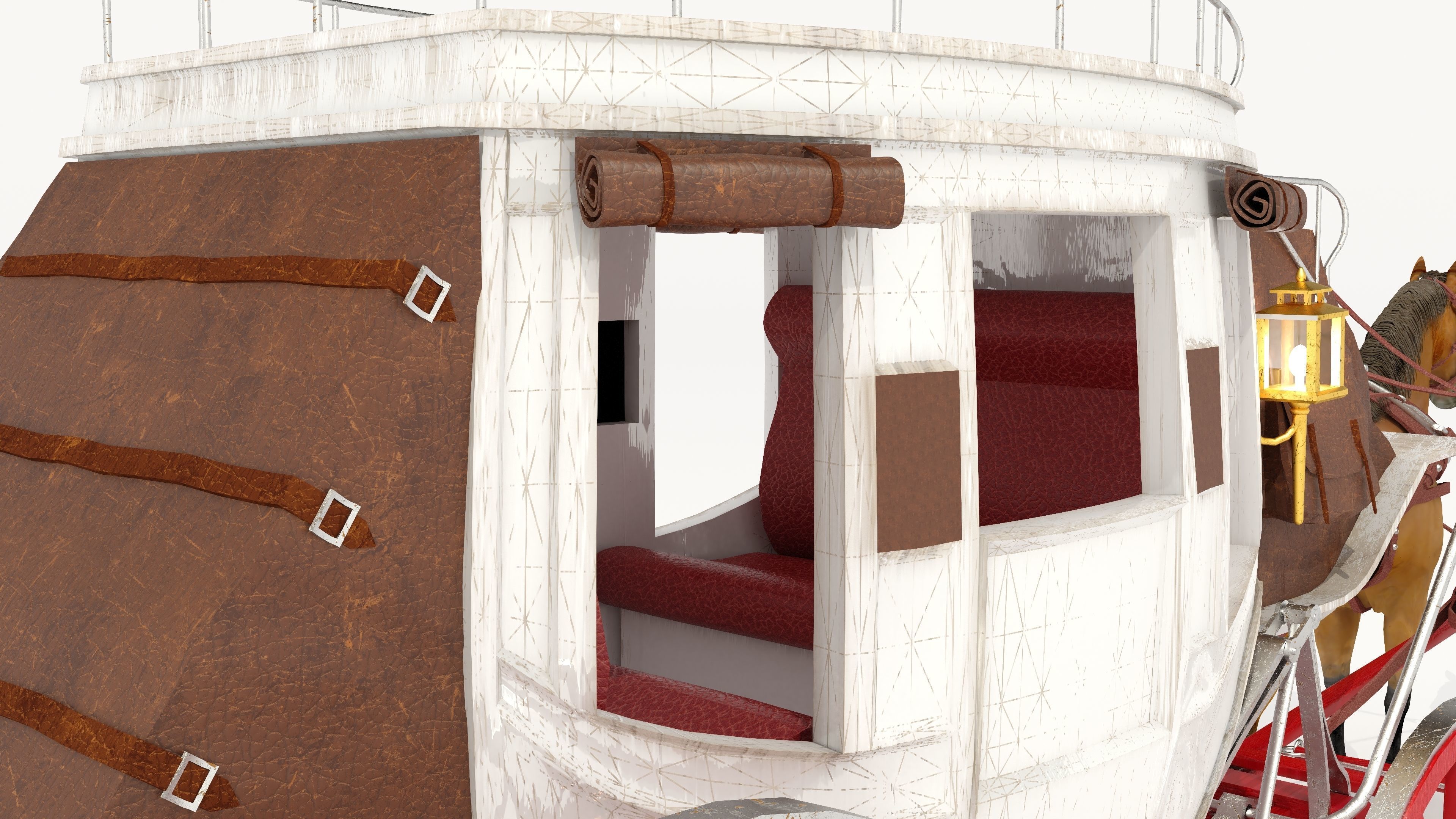 Horse Carriage 4K 3D model_12