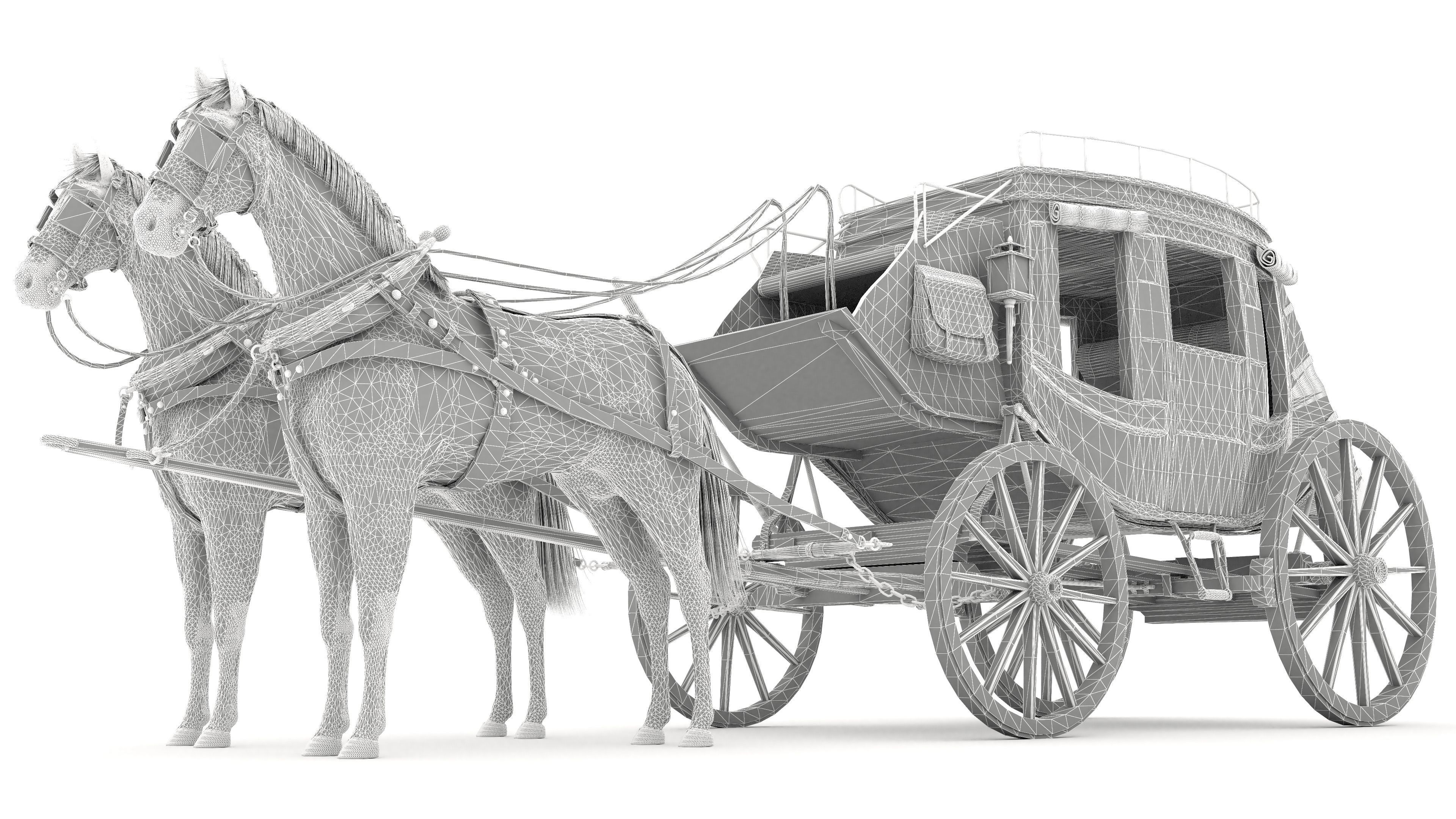 Horse Carriage 4K 3D model_31
