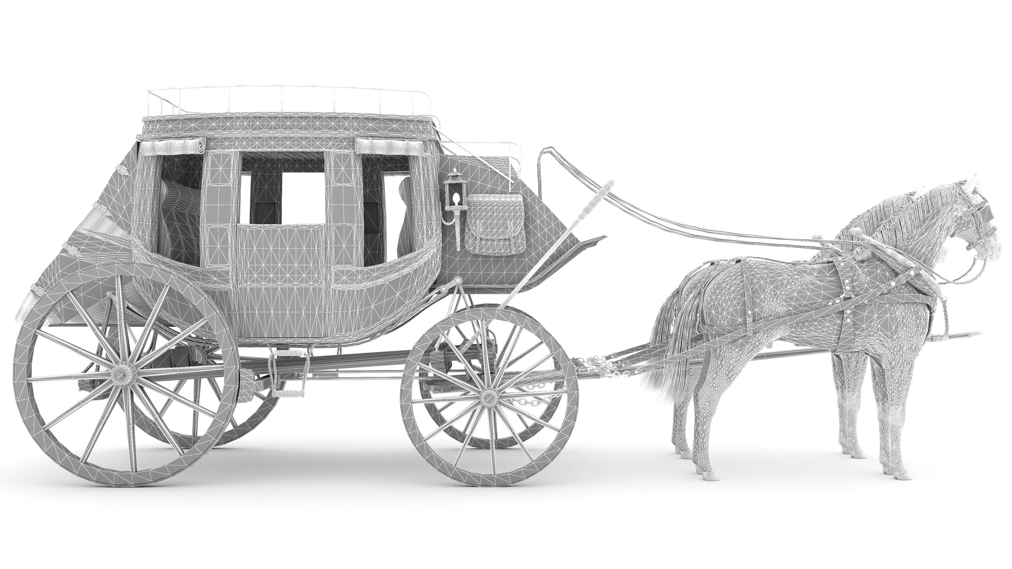 Horse Carriage 4K 3D model_22