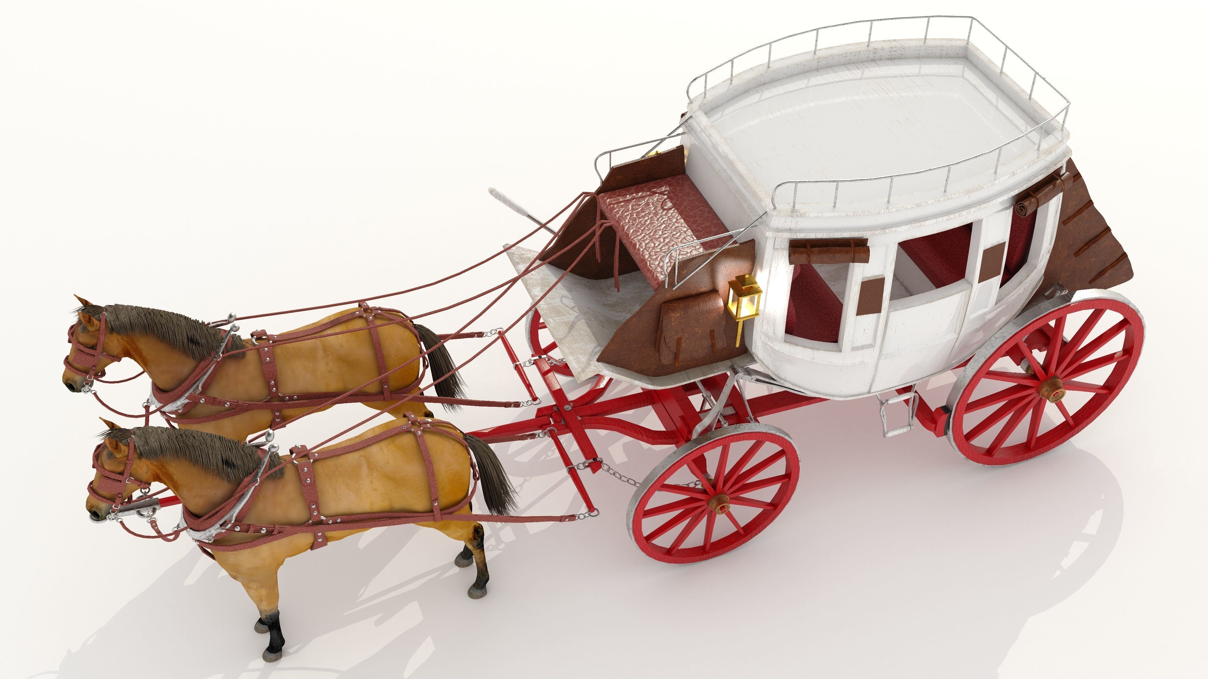Horse Carriage 4K 3D model_14