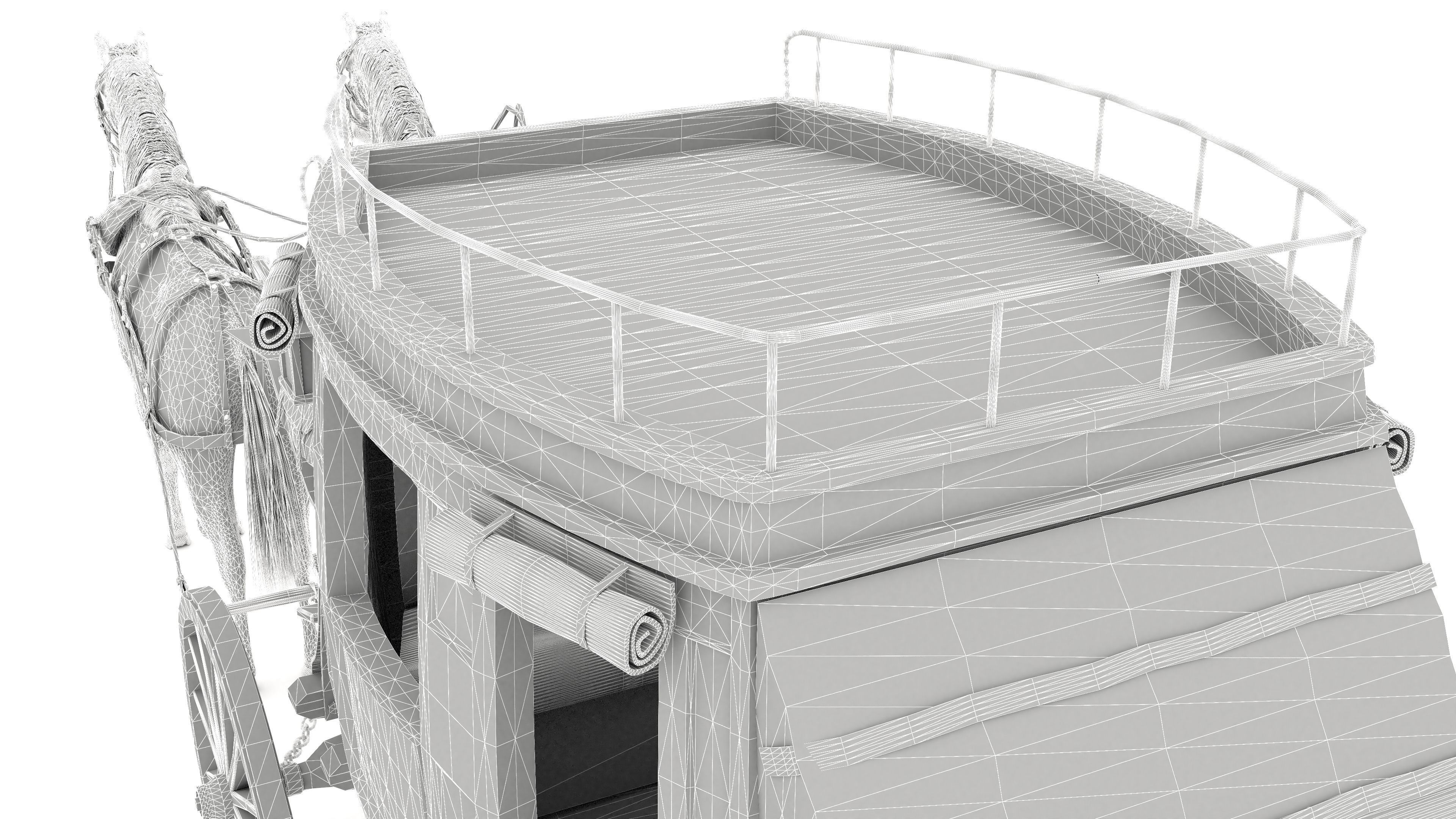 Horse Carriage 4K 3D model_36