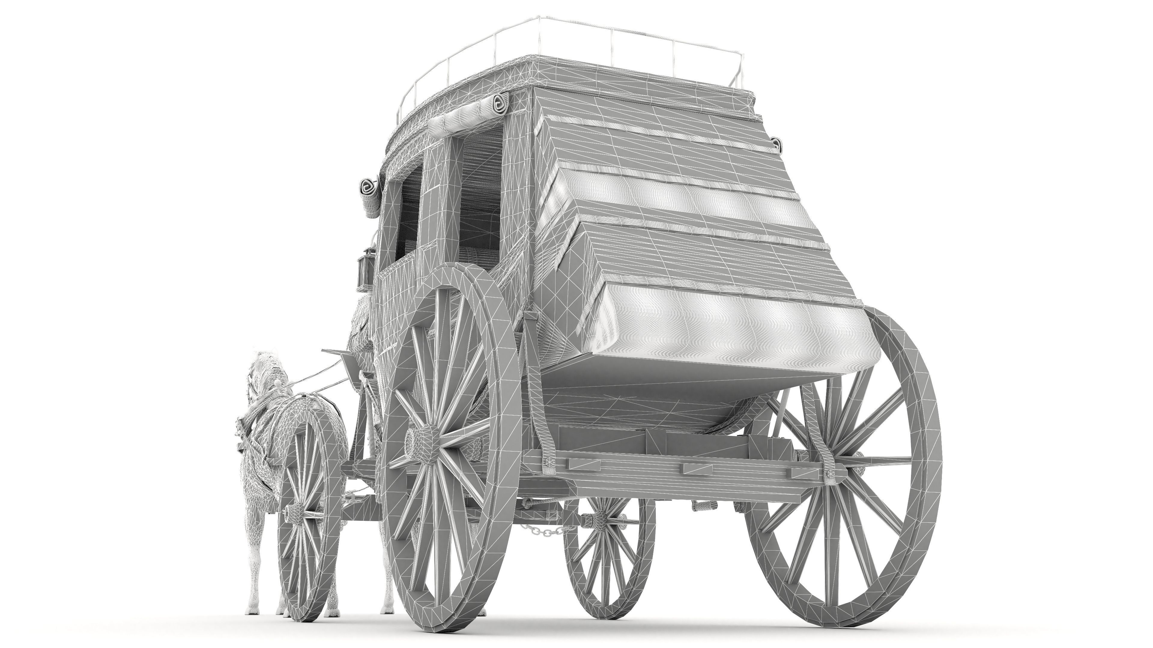 Horse Carriage 4K 3D model_40