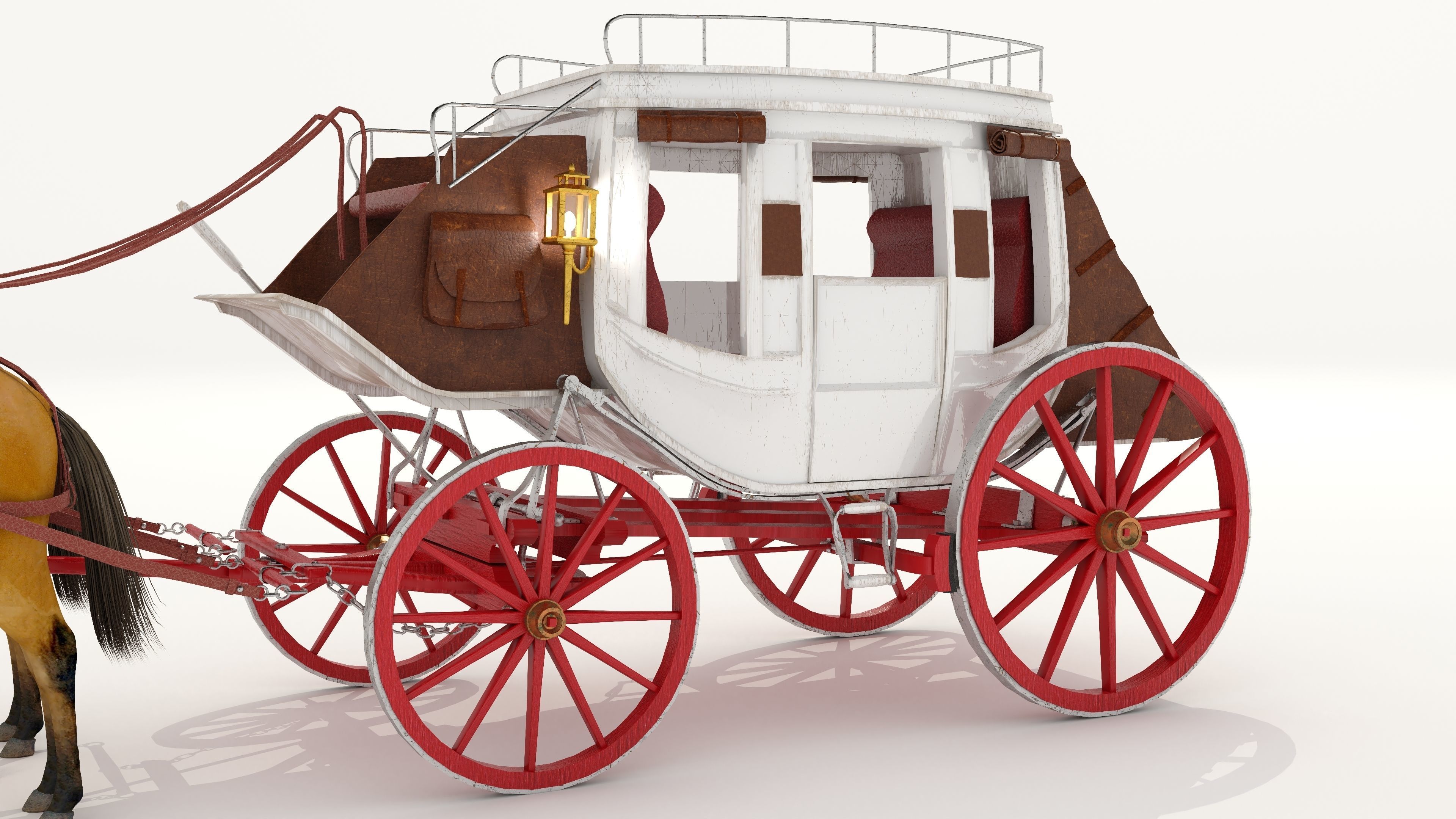 Horse Carriage 4K 3D model_3