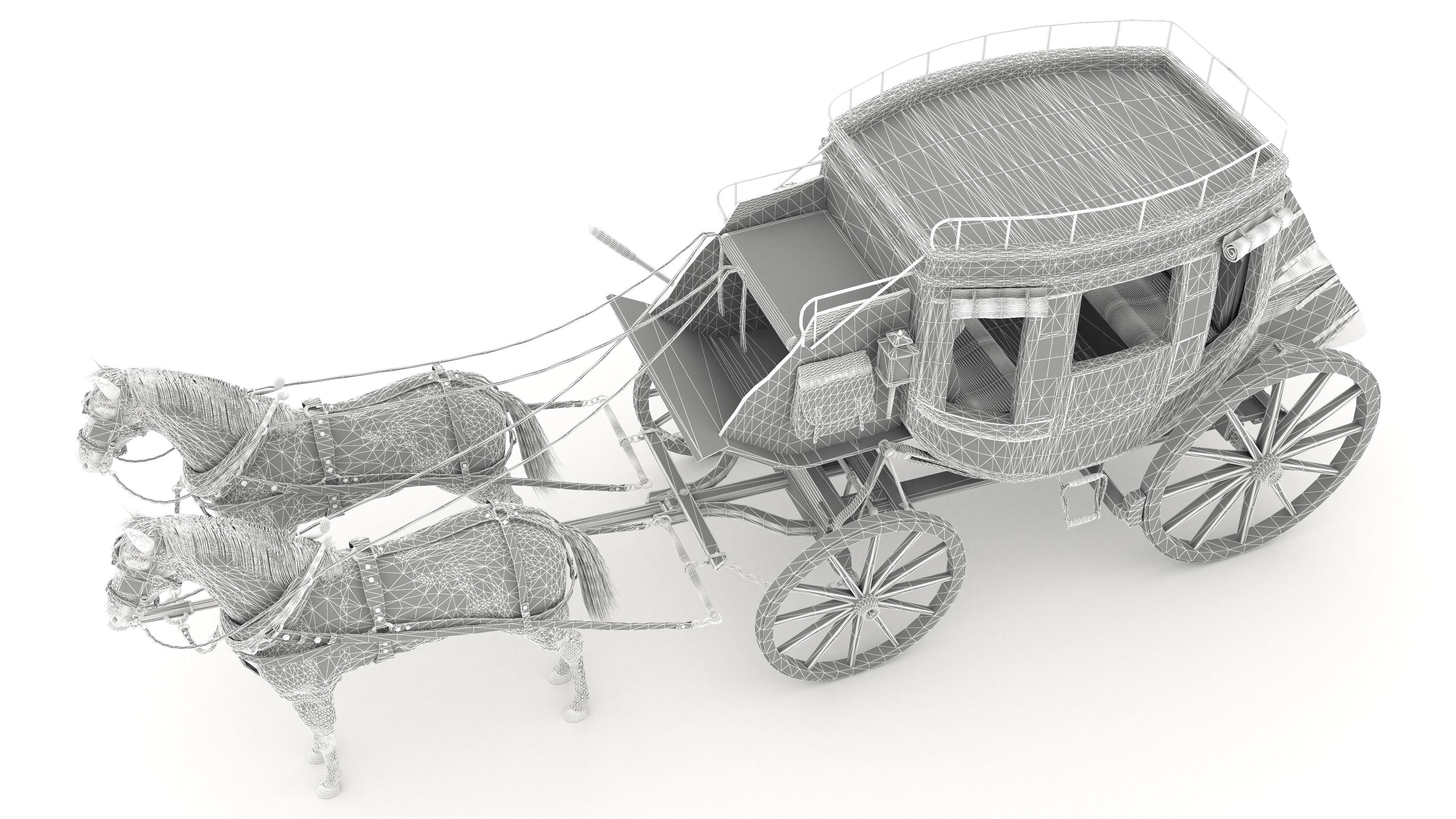 Horse Carriage 4K 3D model_27