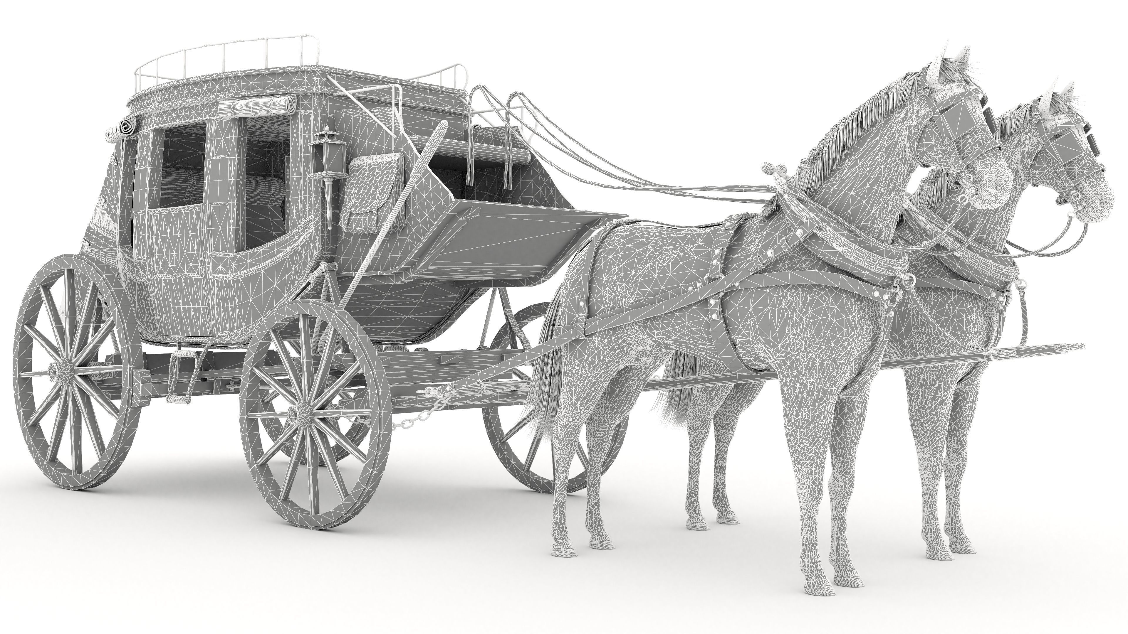 Horse Carriage 4K 3D model_21