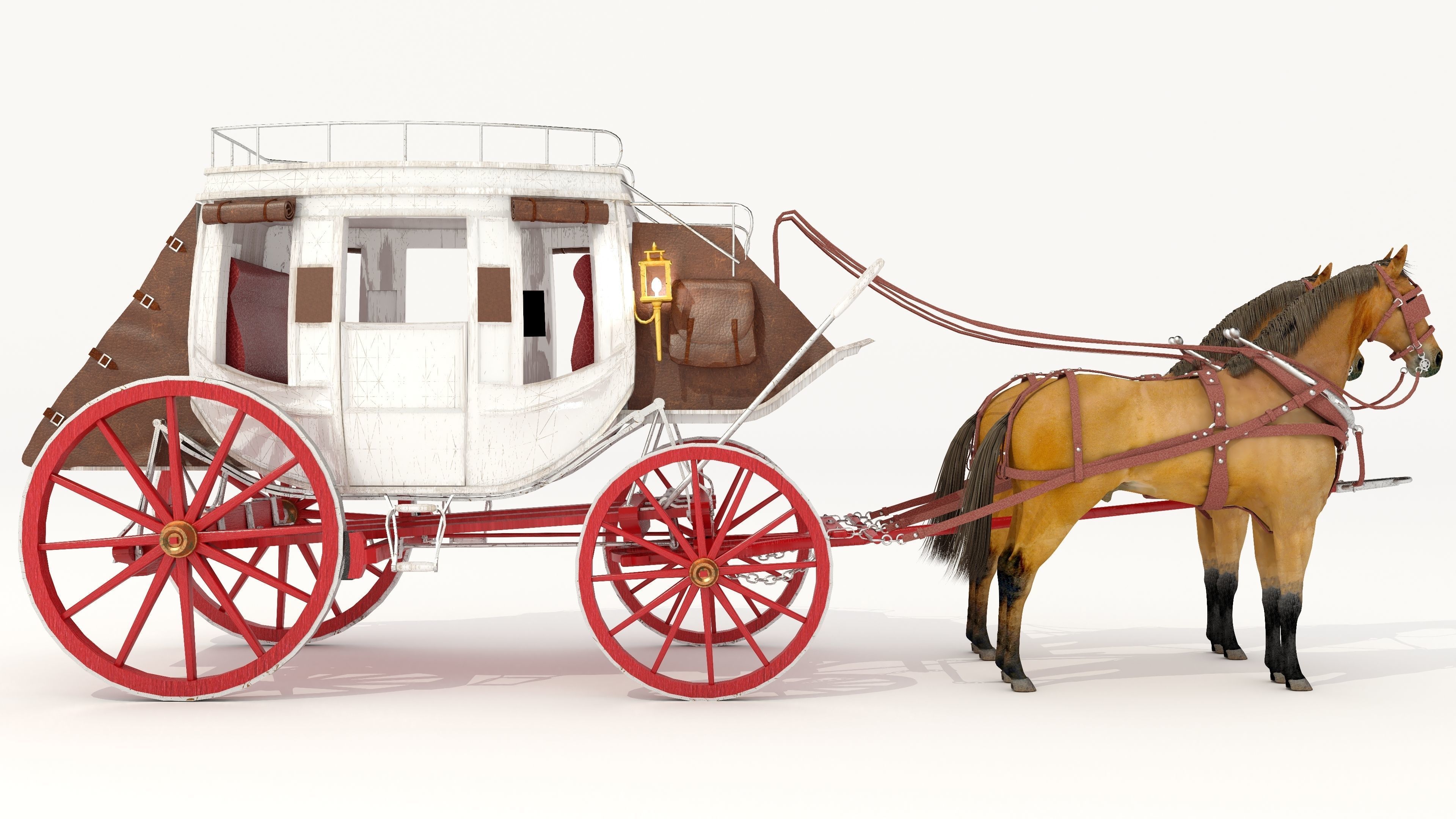 Horse Carriage 4K 3D model_8