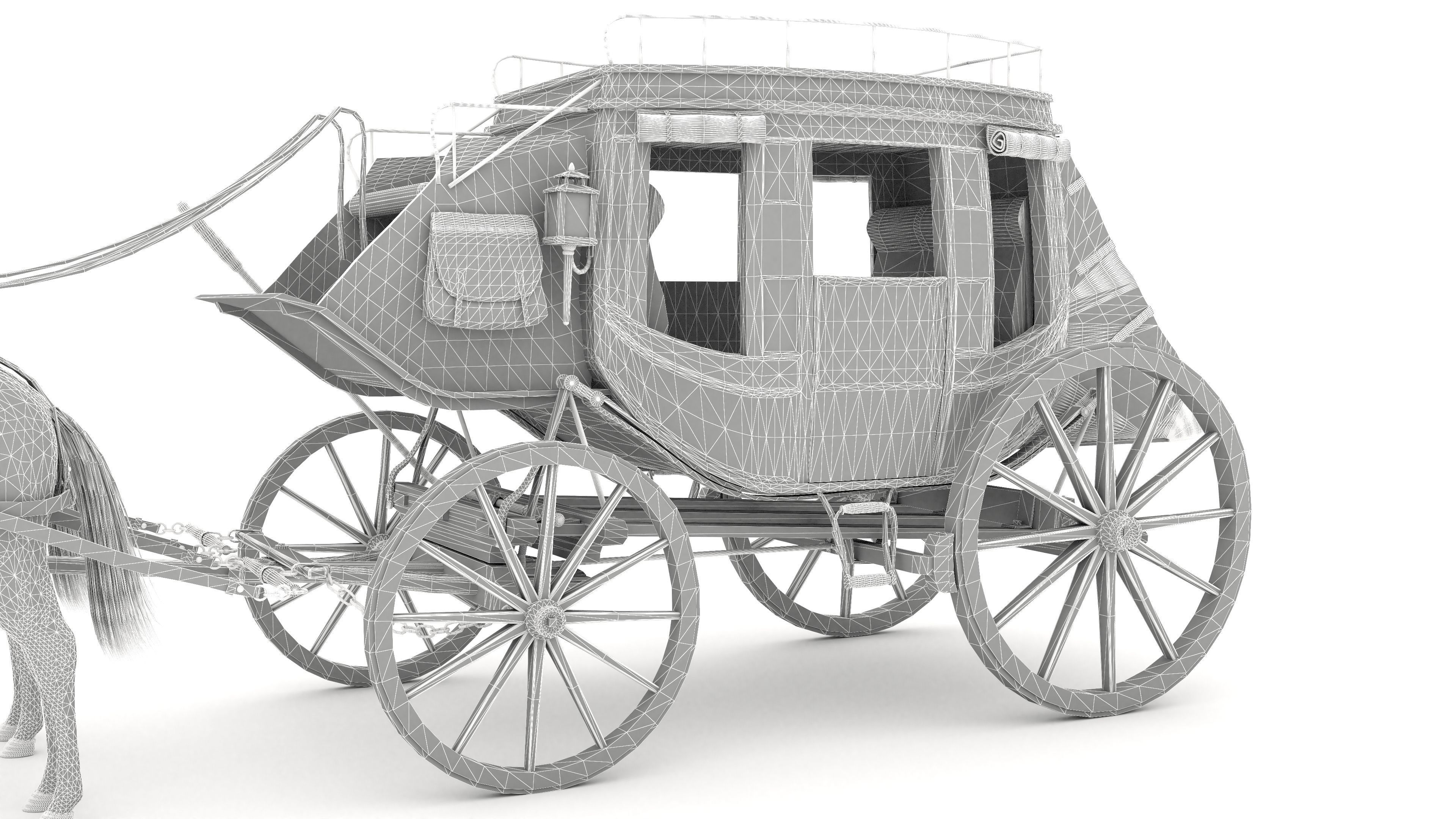 Horse Carriage 4K 3D model_29