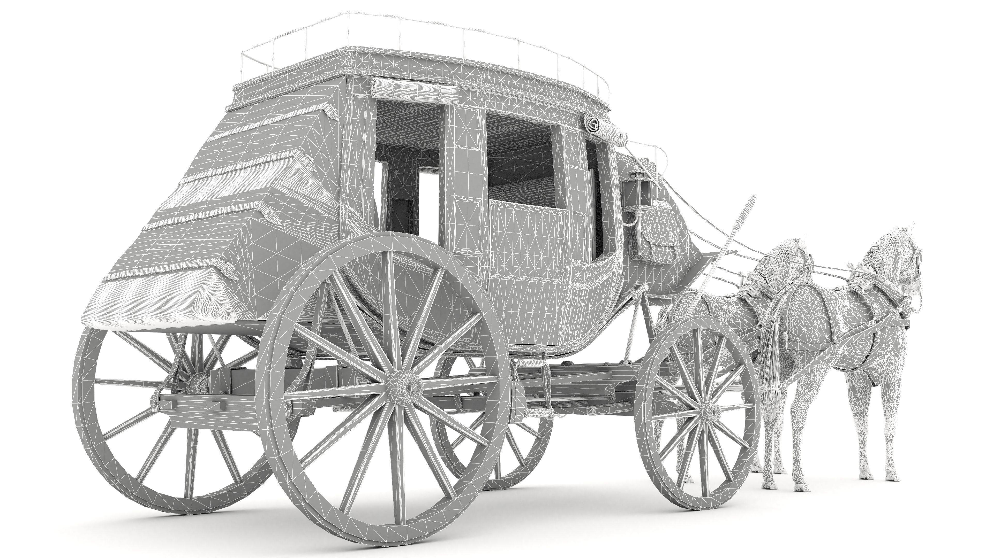Horse Carriage 4K 3D model_23