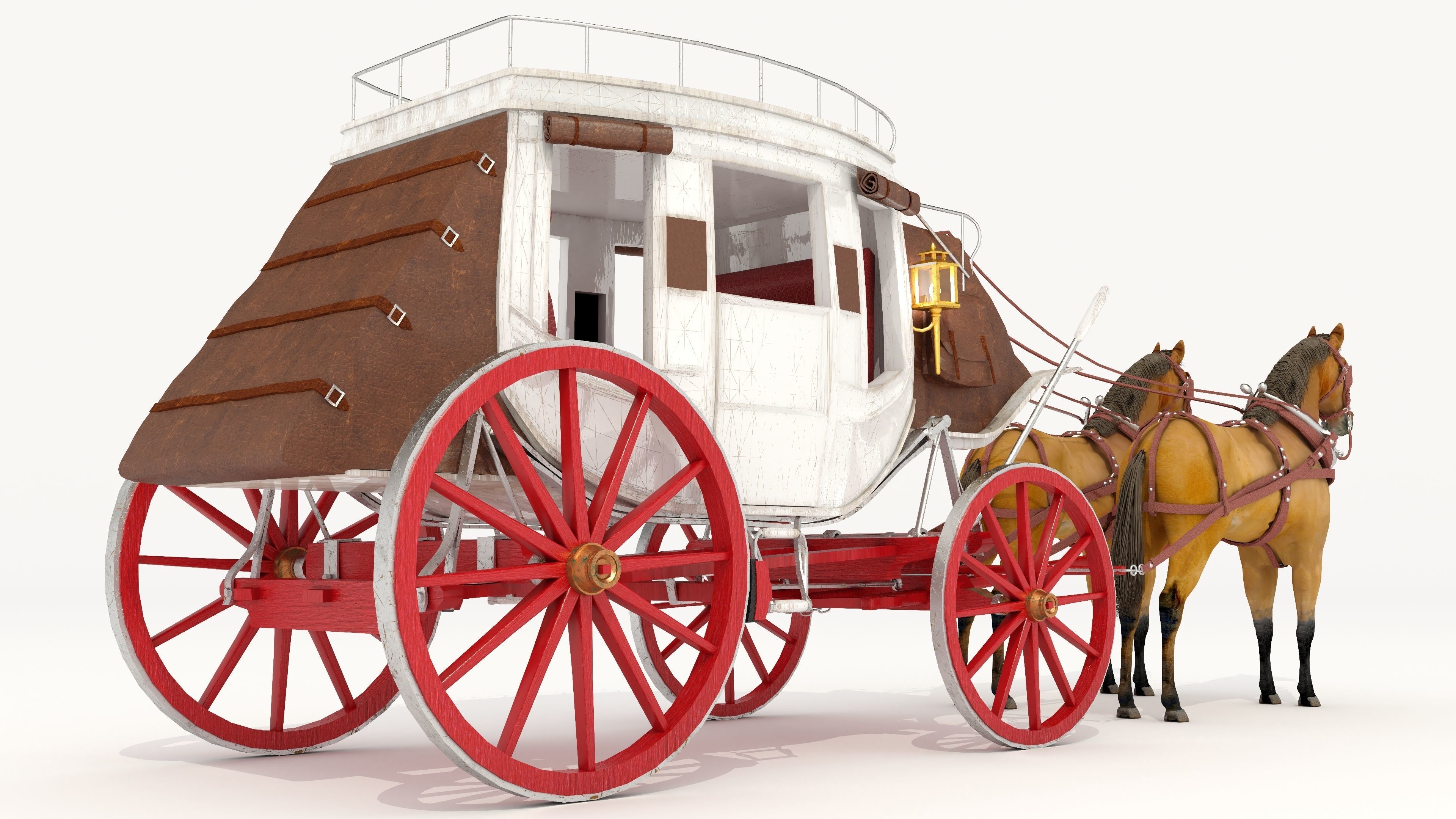 Horse Carriage 4K 3D model_9