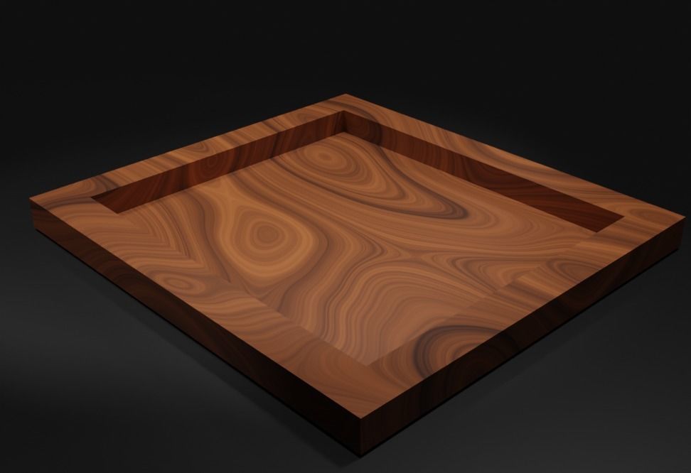 Cup on wooden table Low-poly 3D model_3