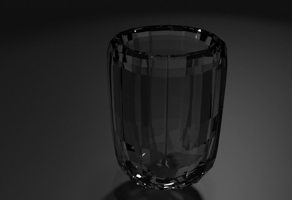 Cup on wooden table Low-poly 3D model_1