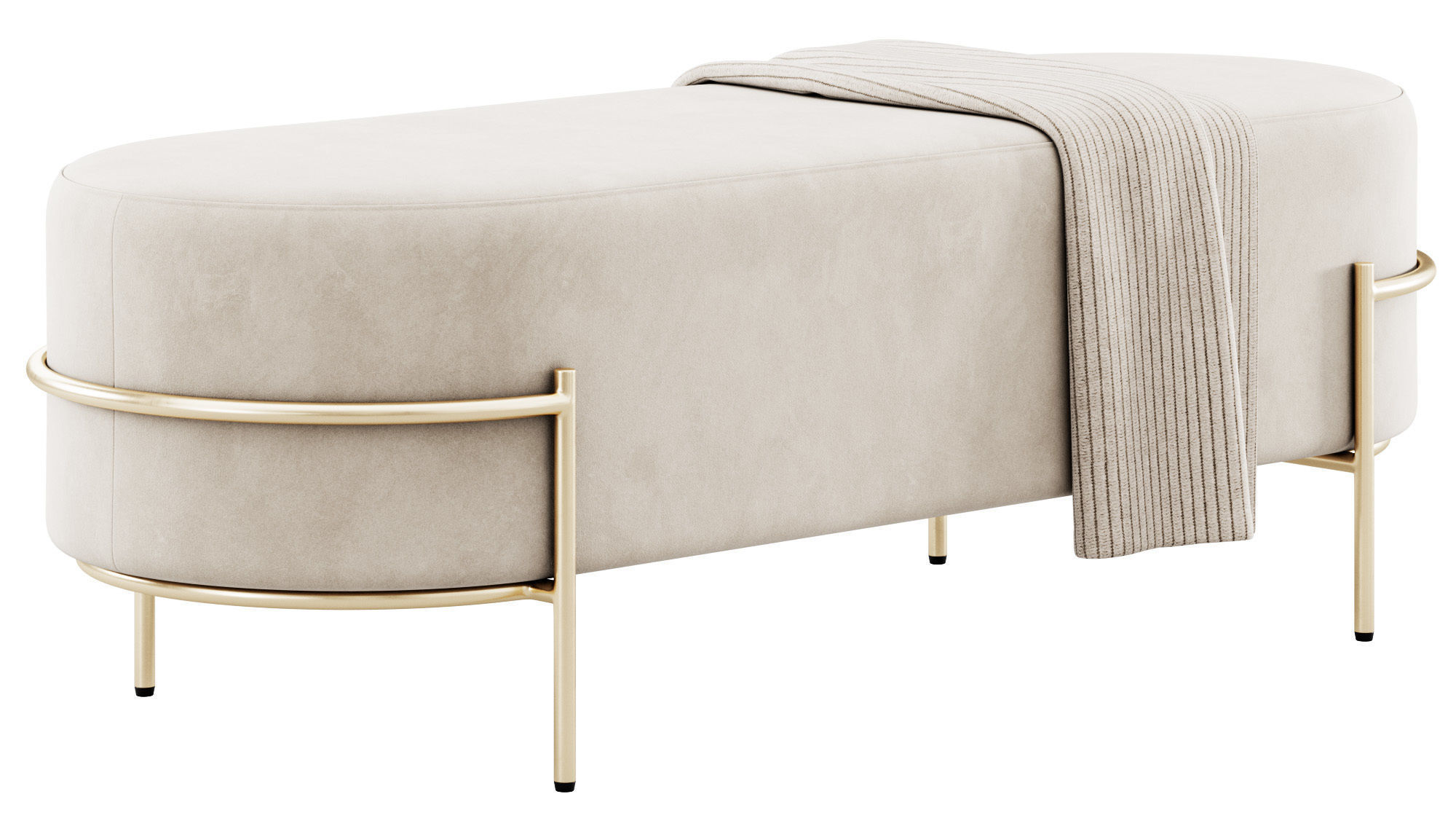 Recamier Houston Bench By LIV Decora 3D model_9