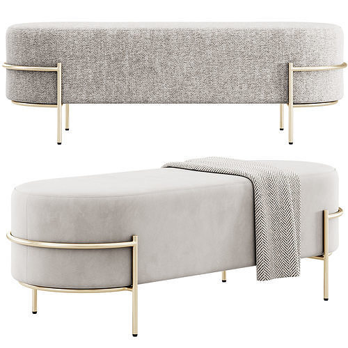 Recamier Houston Bench By LIV Decora 3D model 2