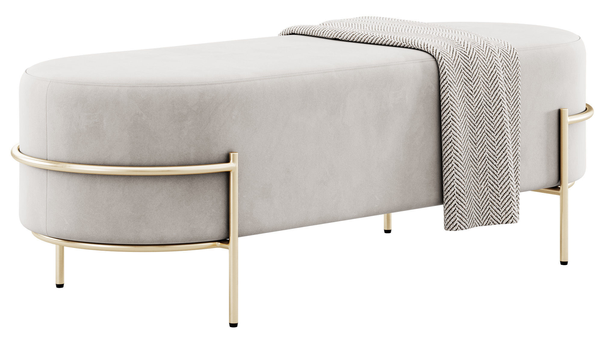 Recamier Houston Bench By LIV Decora 3D model_10