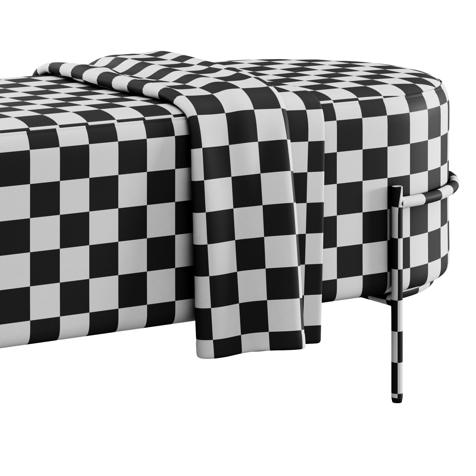 Recamier Houston Bench By LIV Decora 3D model_5