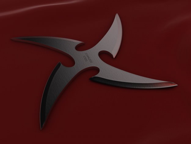 4 Point Curved Shuriken 3D model_1