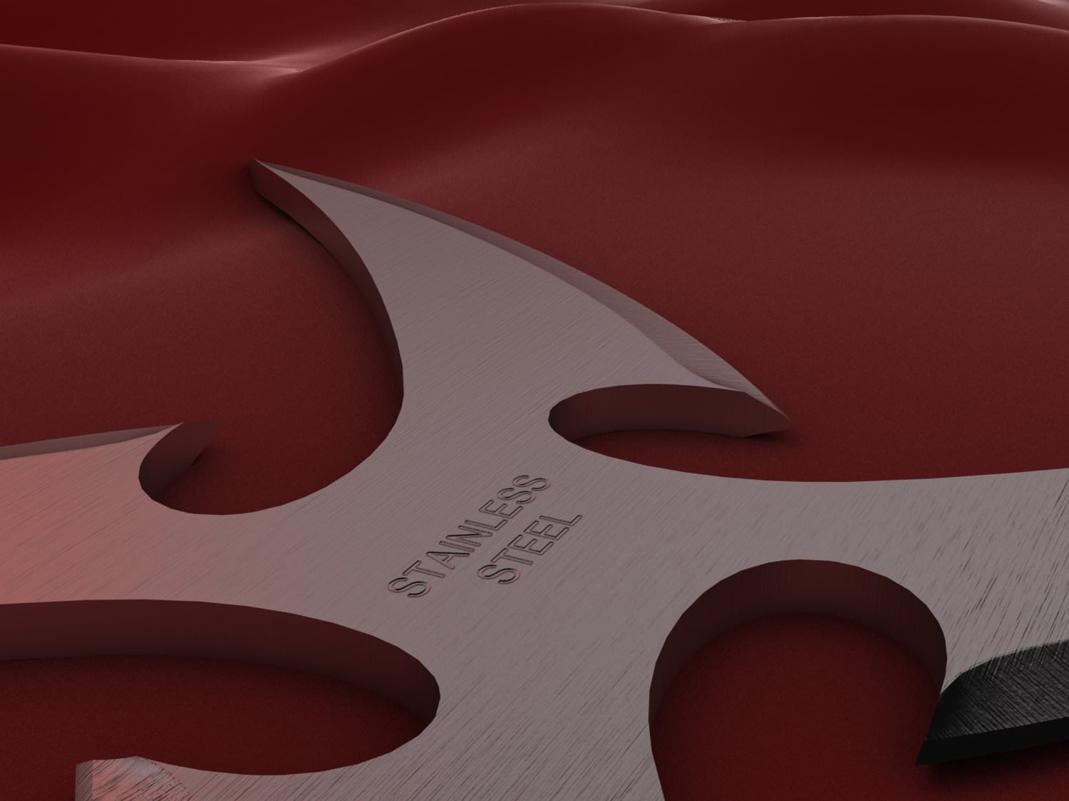 4 Point Curved Shuriken 3D model_6