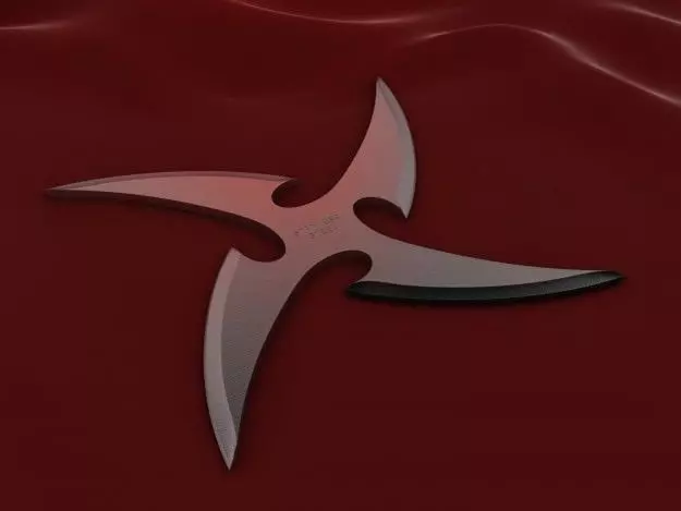 4 Point Curved Shuriken 3D model_0