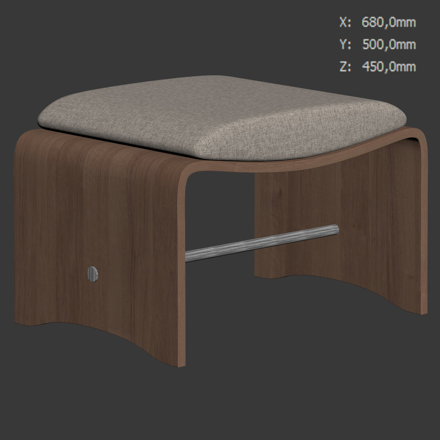 Ottoman Puff Fleury By LIV Decora 3D model_2