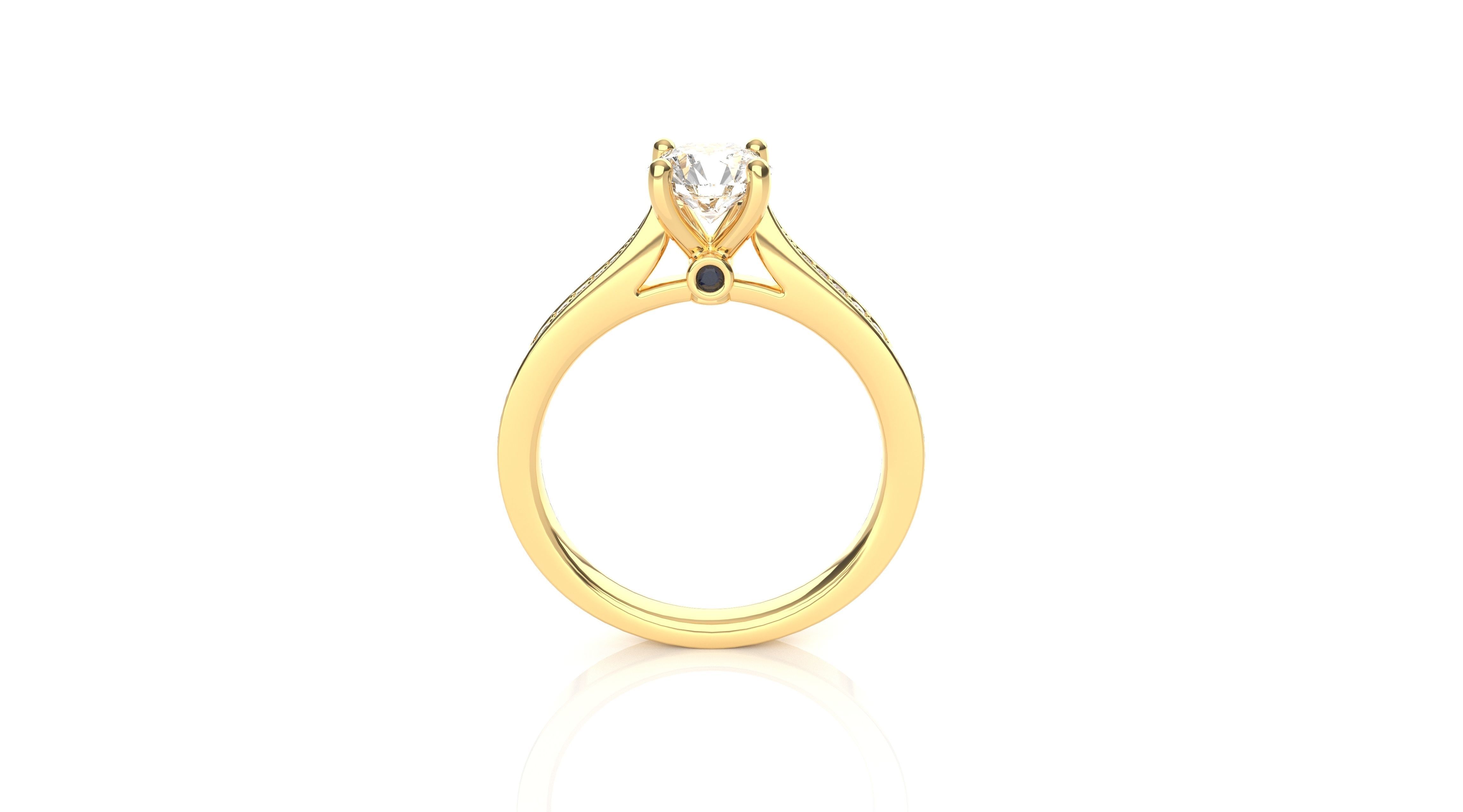 Peekaboo Diamond Solitaire Ring 3D print model_2