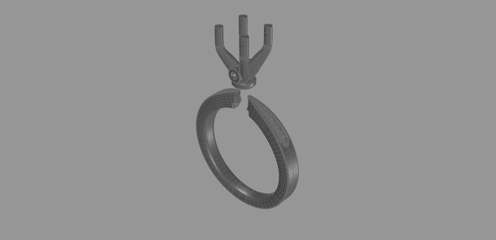 Peekaboo Diamond Solitaire Ring 3D print model_6