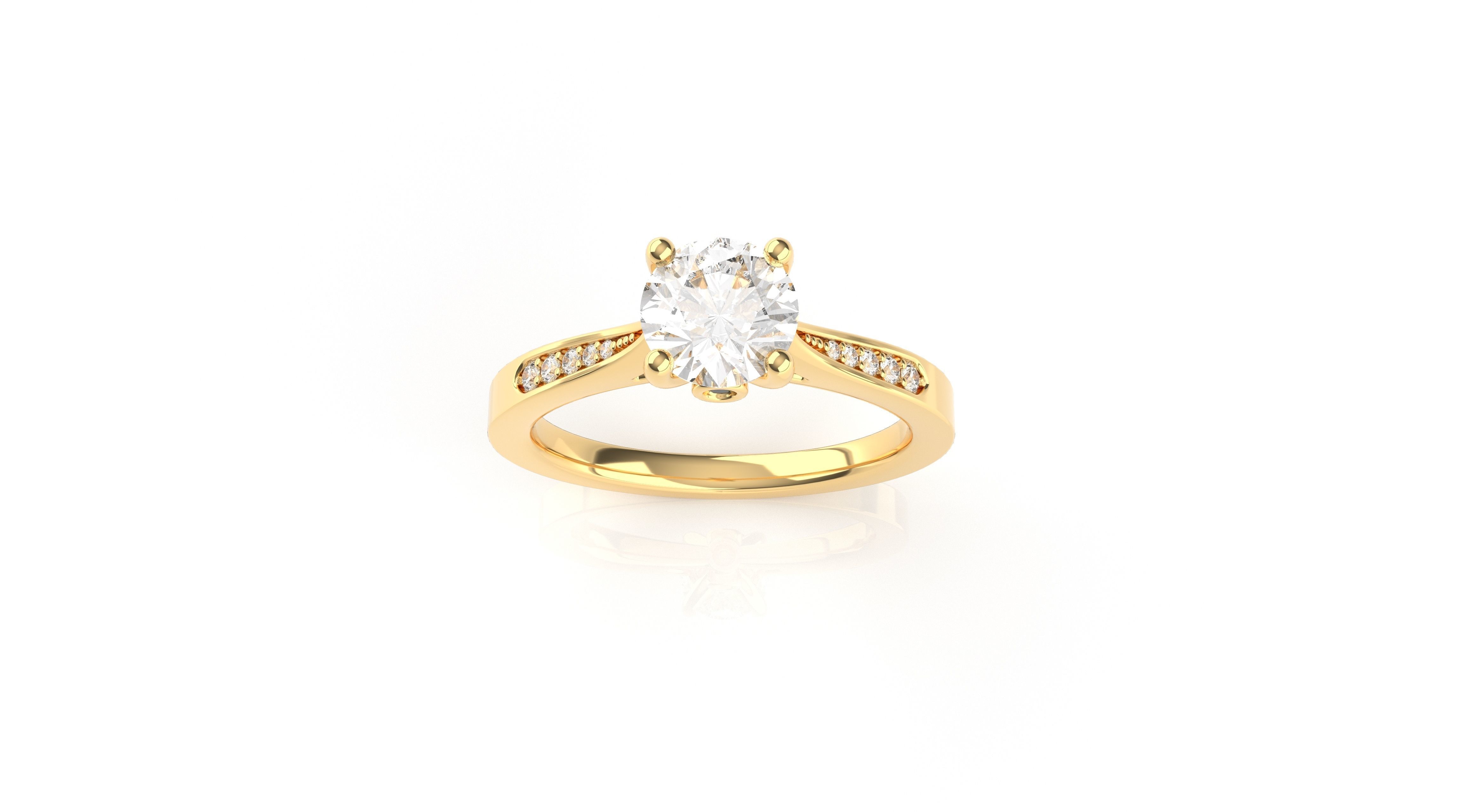 Peekaboo Diamond Solitaire Ring 3D print model_1