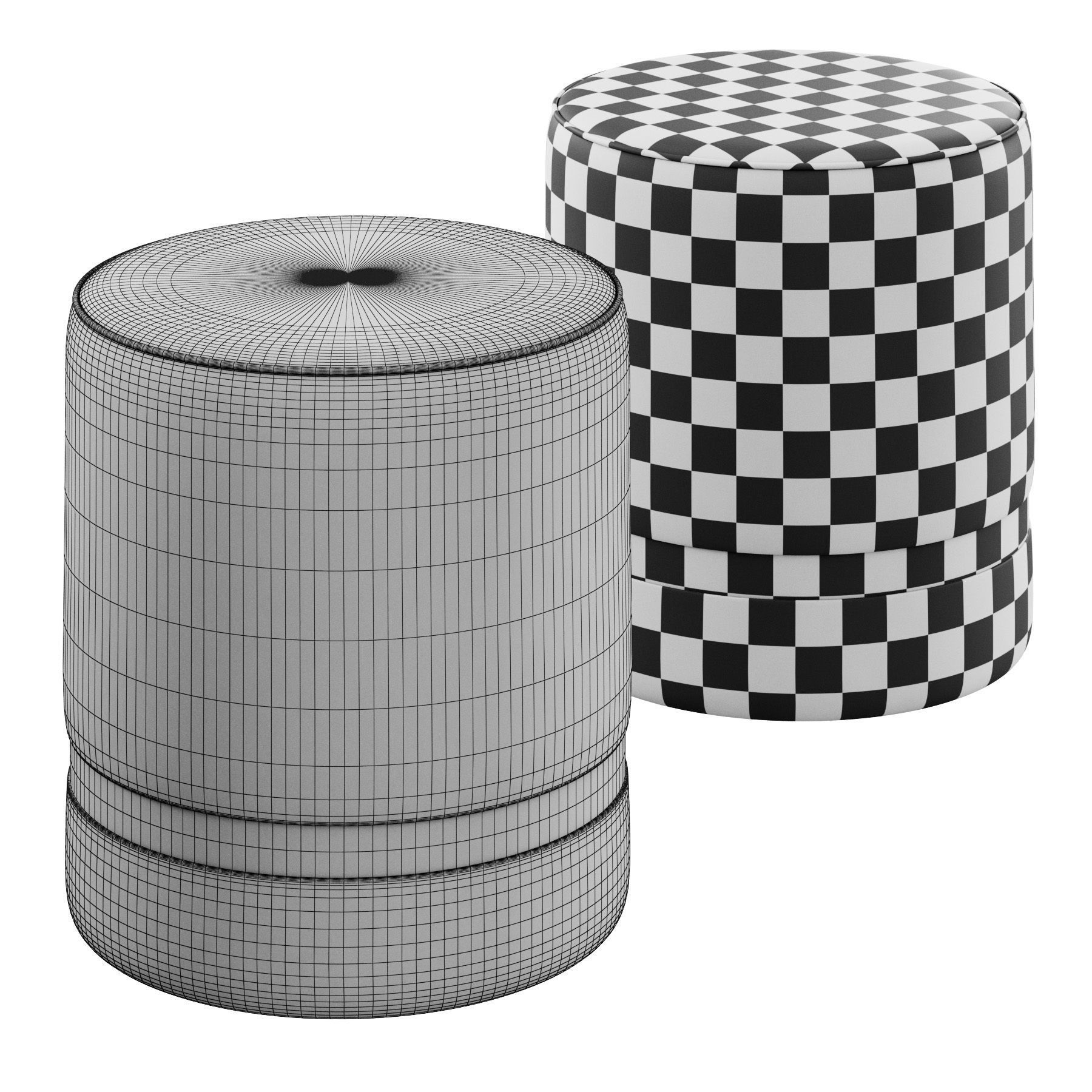 Serena Round Pouf by LIV Decora 3D model_2