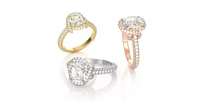 Emerald Cut Fancy Engagement Ring