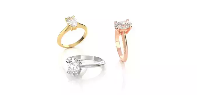 Knife Edge Band Oval Diamond Solitaire