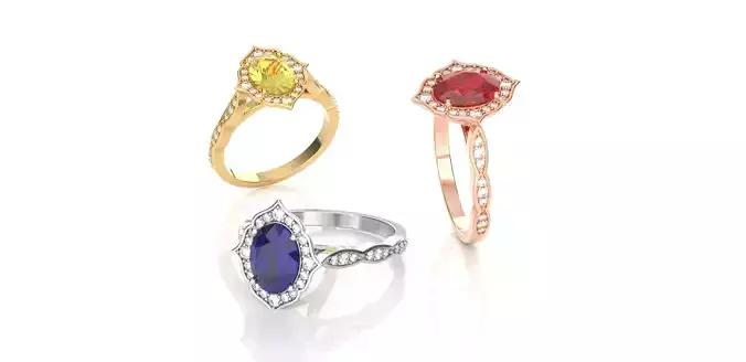 Oval Diamond Vintage Engagement Ring