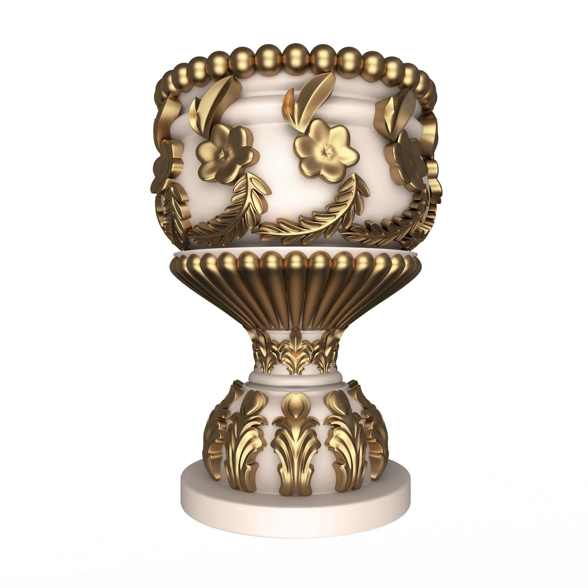 Flower Pots Collection White Low-poly 3D model_7