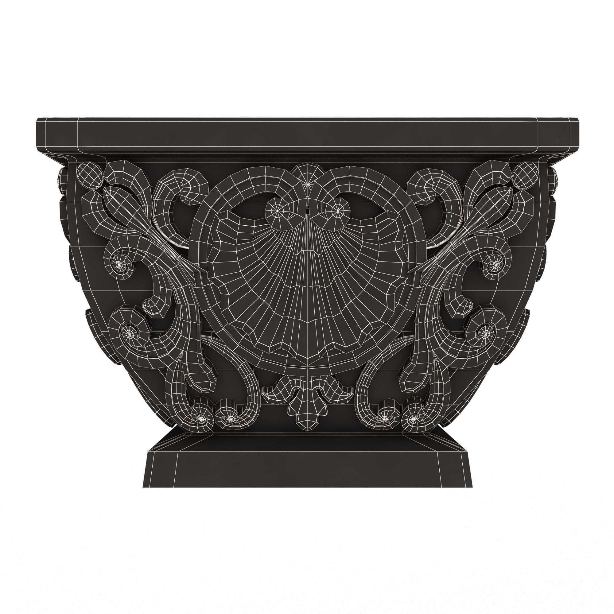 Flower Pots Collection White Low-poly 3D model_42