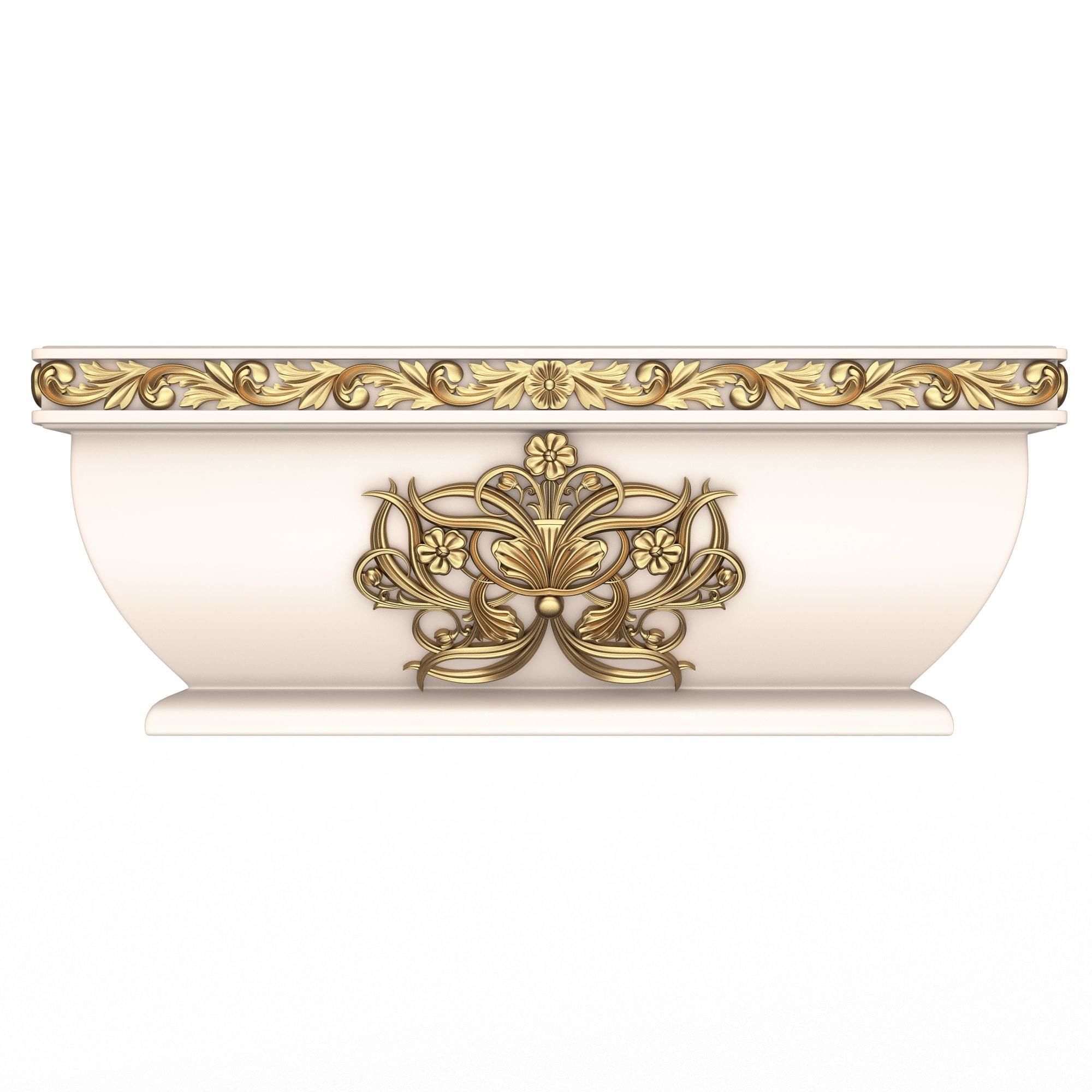 Flower Pots Collection White Low-poly 3D model_19