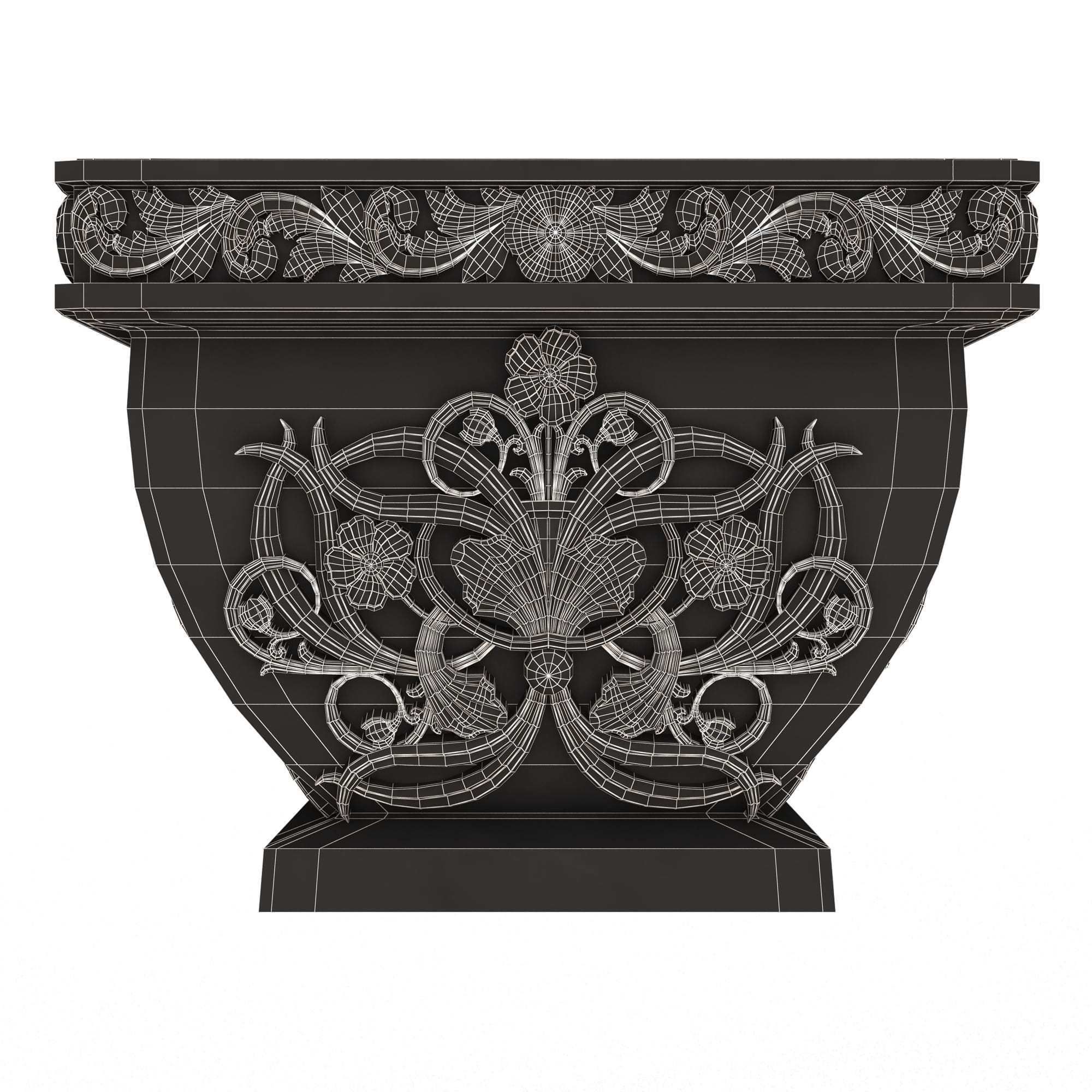 Flower Pots Collection White Low-poly 3D model_44