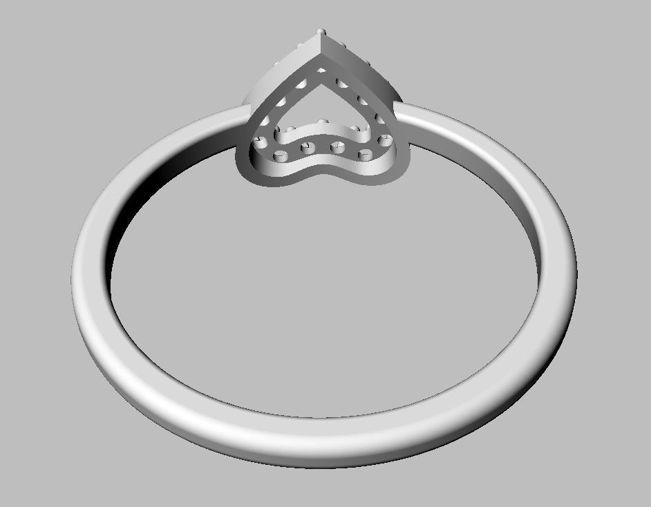 Heart Diamond RIng 3D print model_23