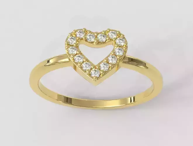 Heart Diamond RIng 3D print model