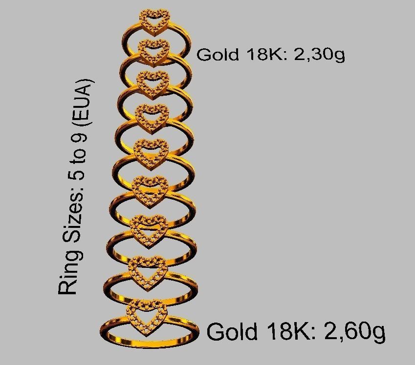 Heart Diamond RIng 3D print model_4