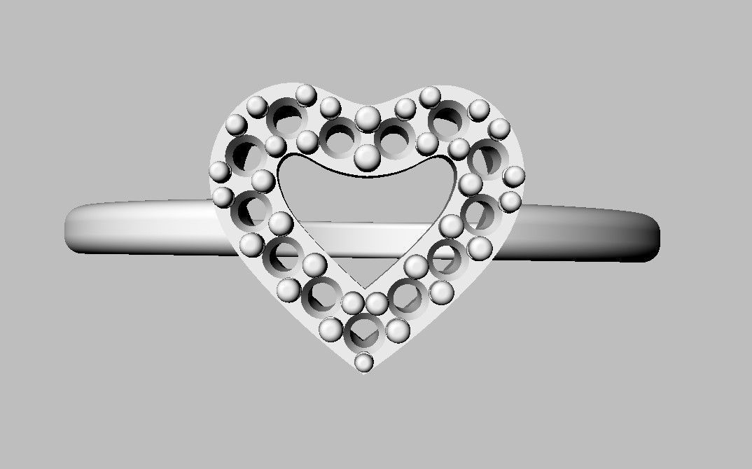 Heart Diamond RIng 3D print model_21