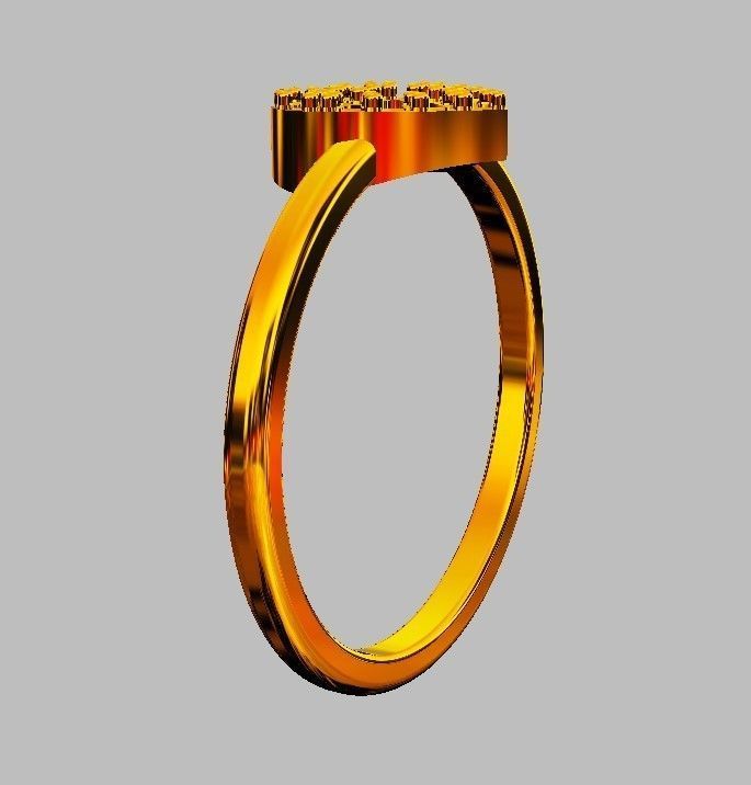 Heart Diamond RIng 3D print model_10