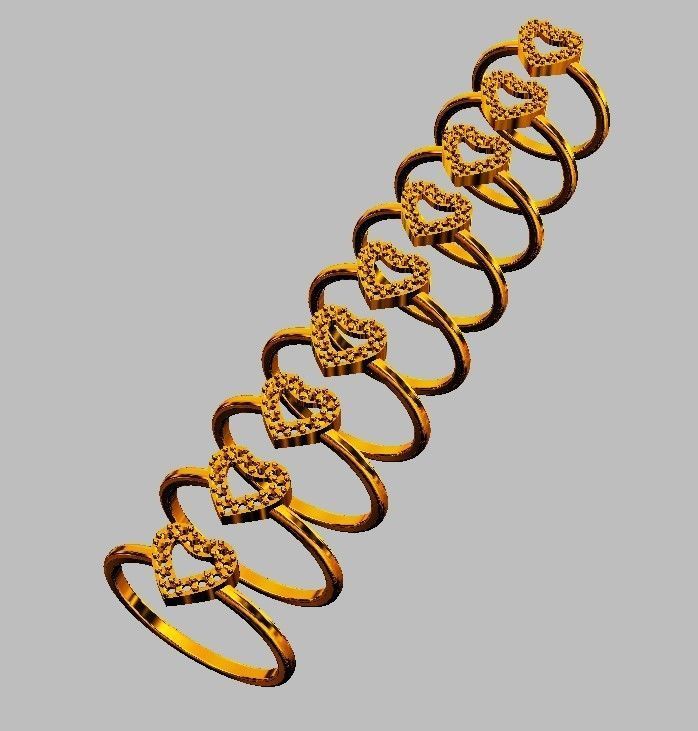 Heart Diamond RIng 3D print model_5